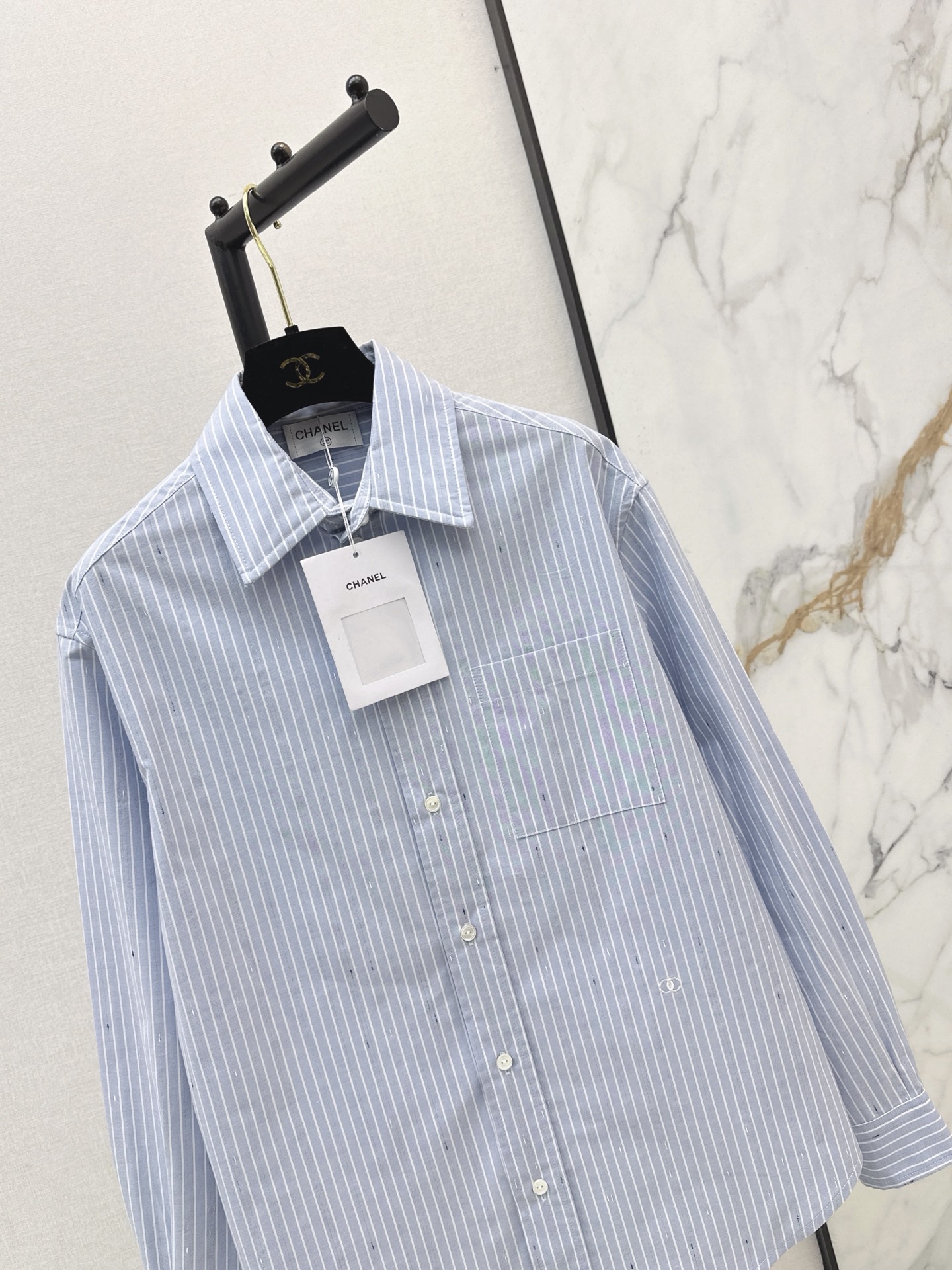 Chan 26fw stripe jacquard shirt