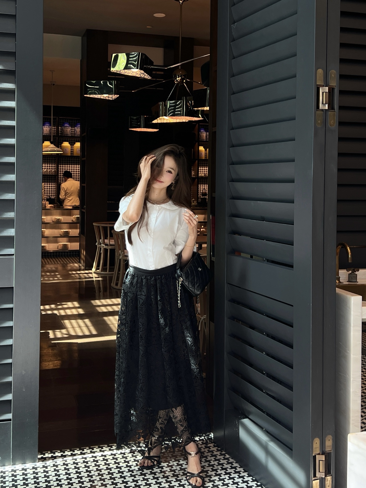 CD 26ss hollow bow embroidery skirt