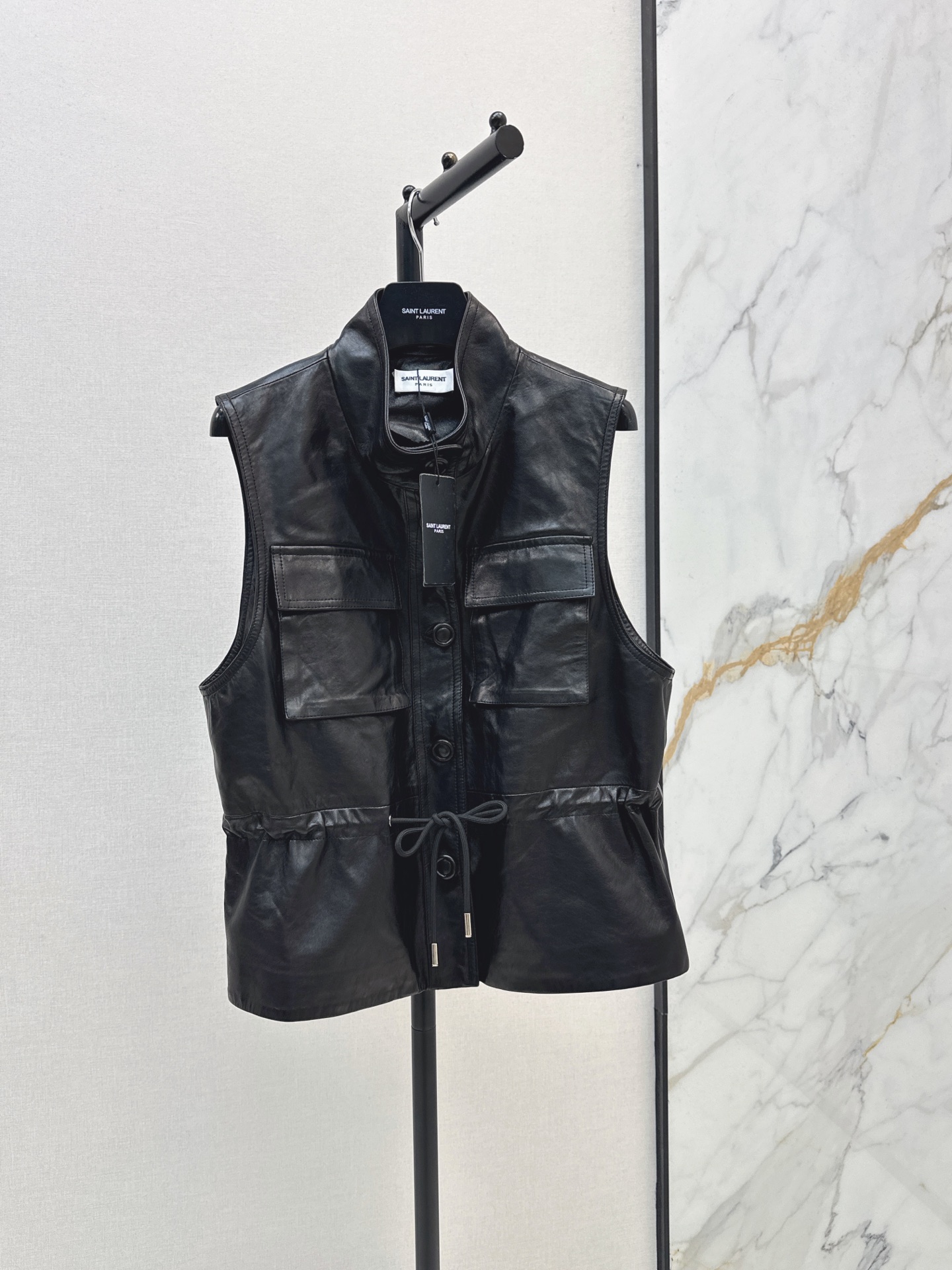 Sain 26fw leather vest jacket