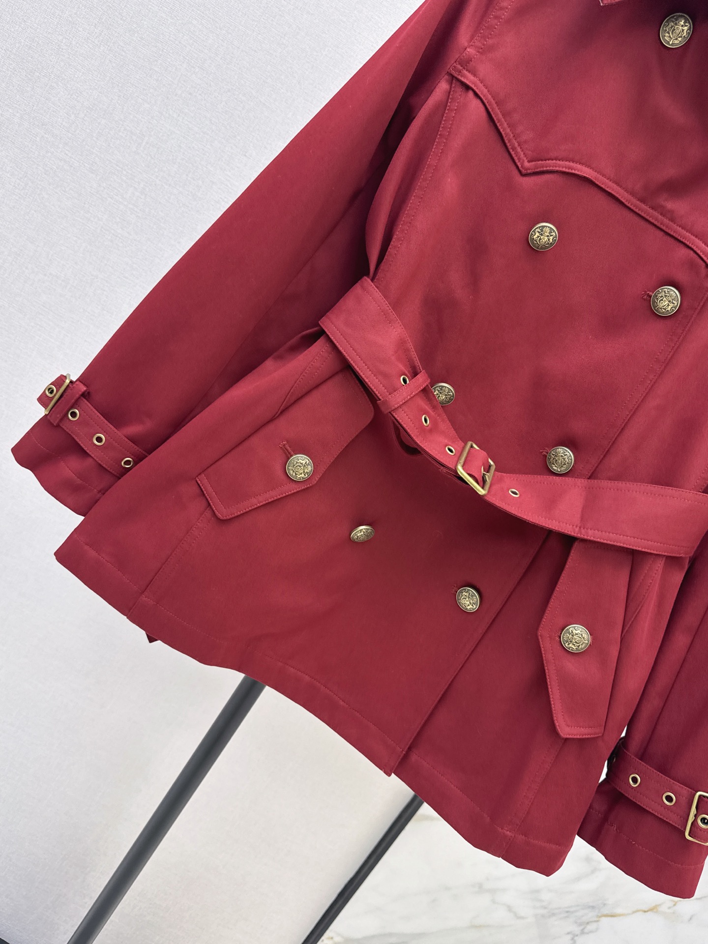 Bur 26fw hooded cropped trench coats