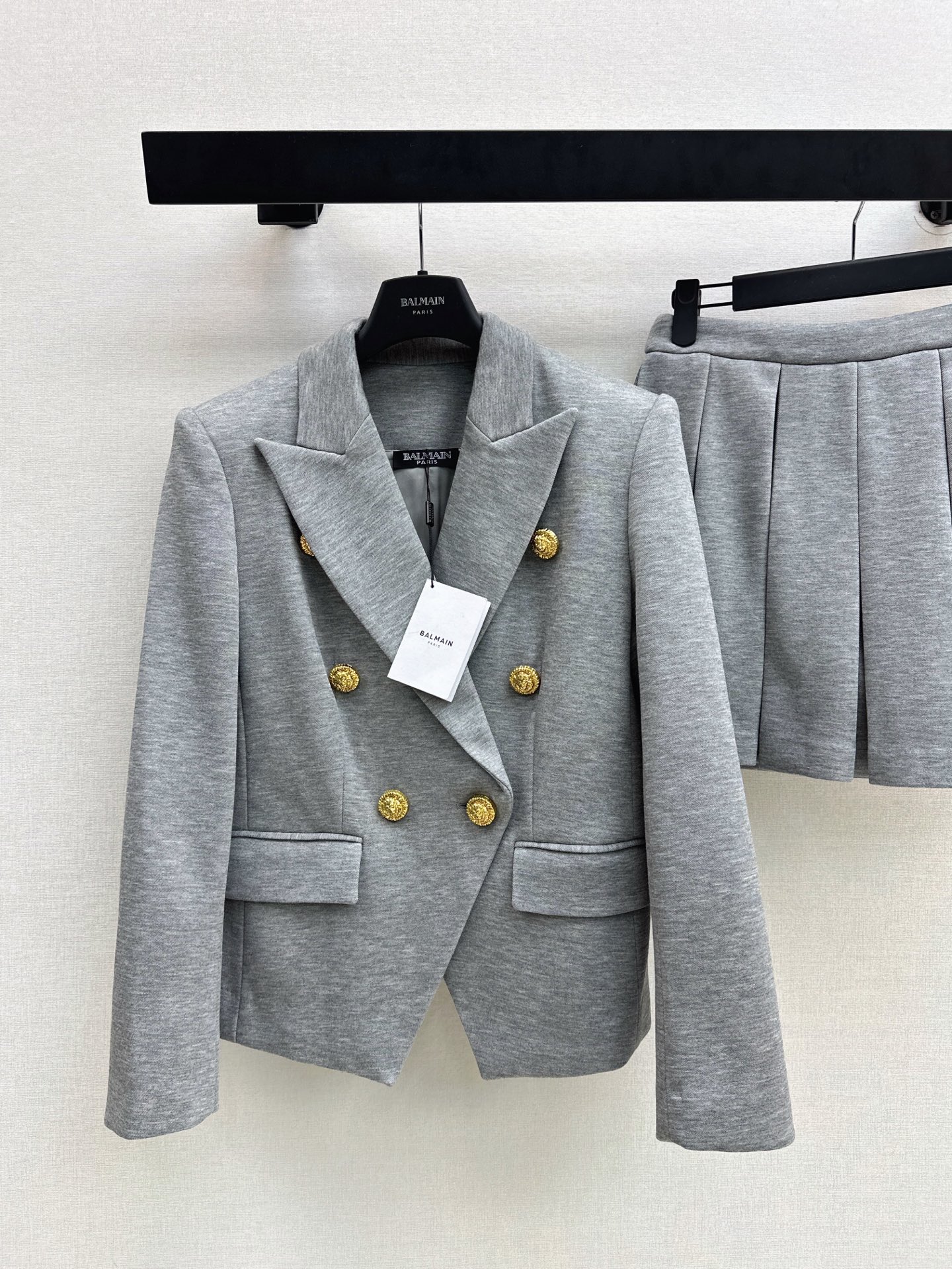 Bal 26fw blazer pleated skirt sets