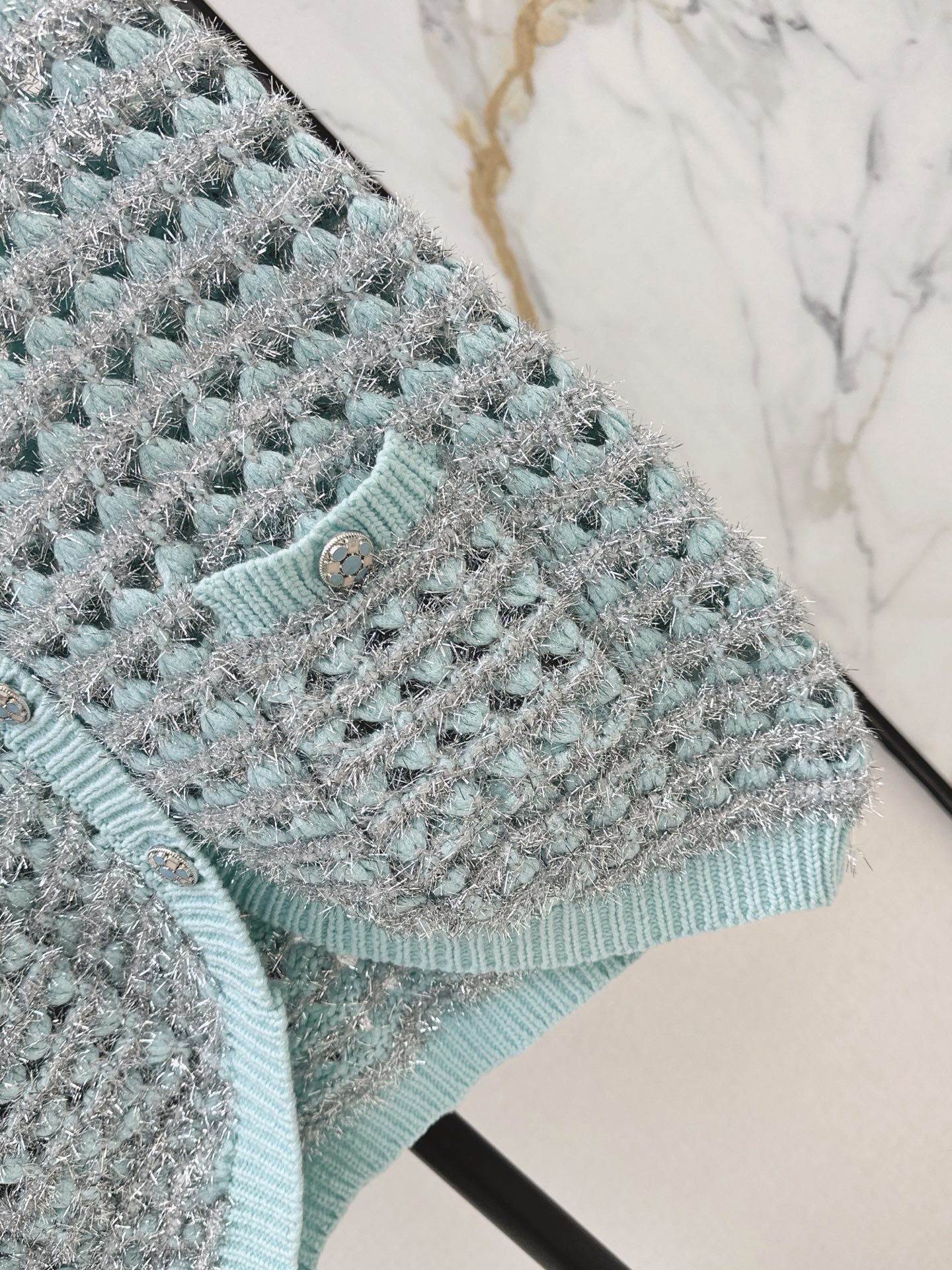 Chan 26fw hollow knit vest
