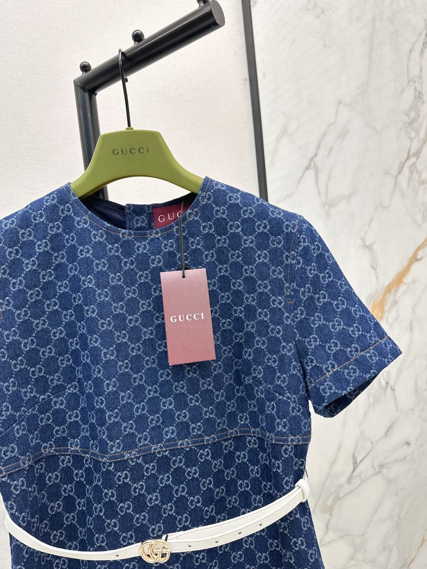 Guc  denim jacquard dress