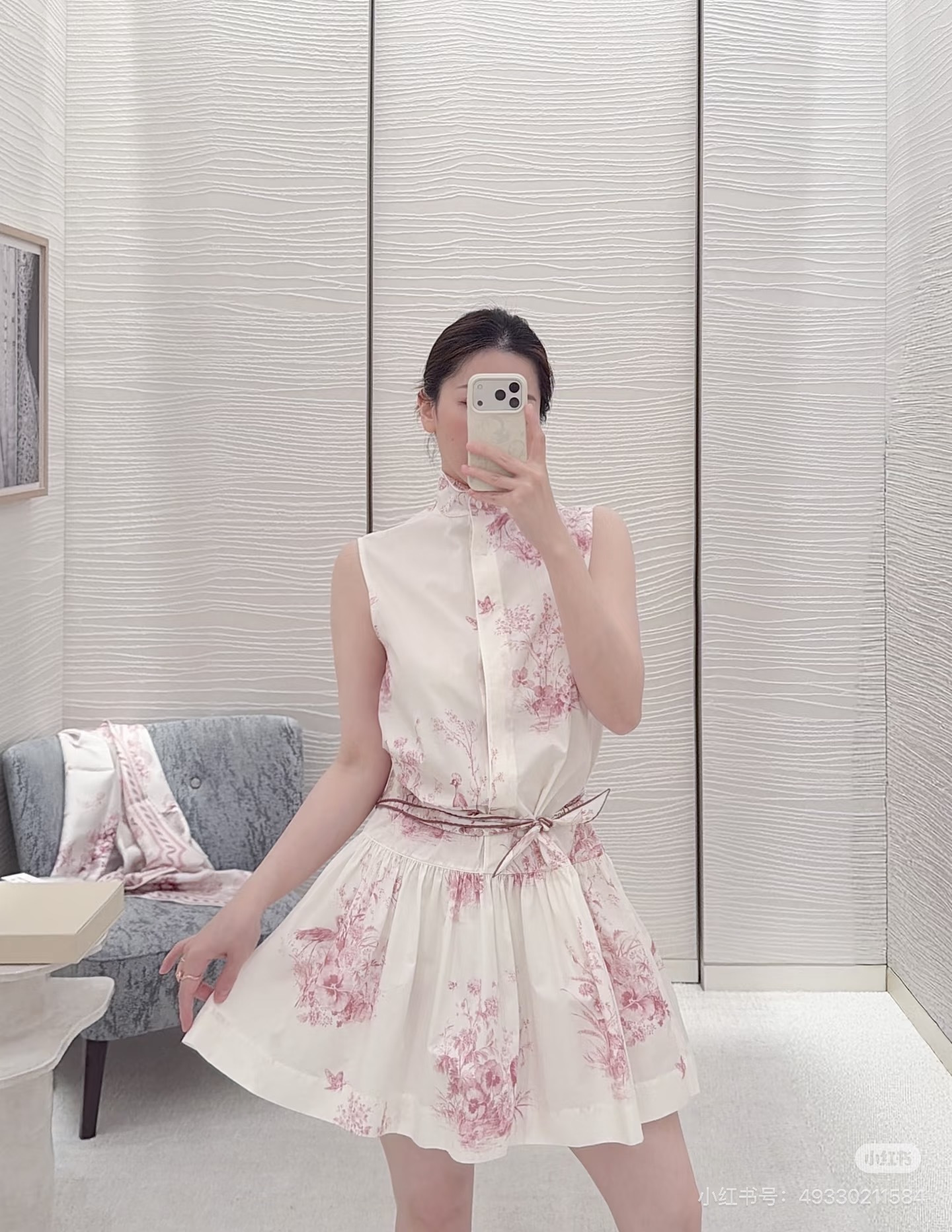 CD 26ss sleeve print dress