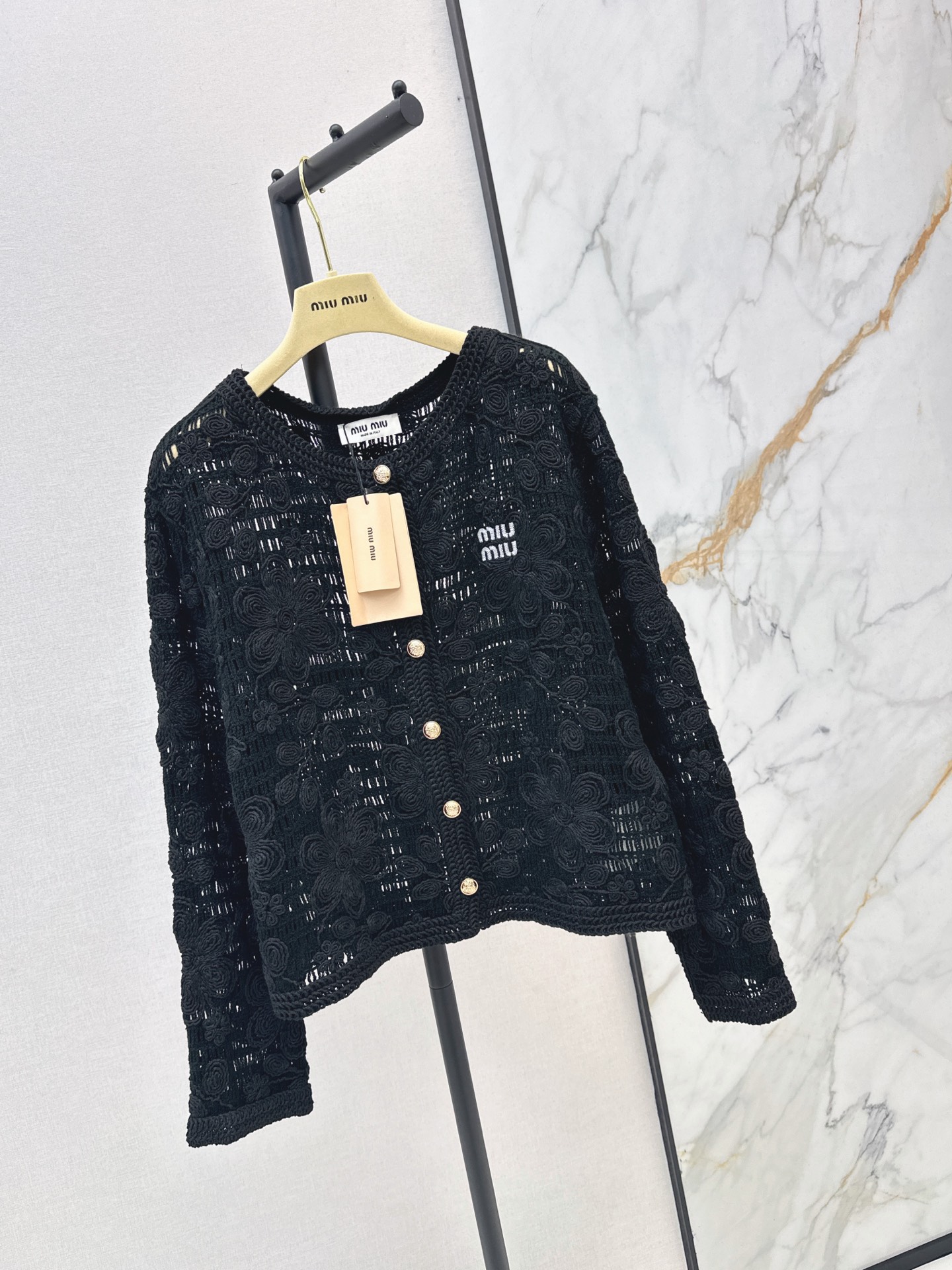 Miu 26fw hollow cardigan