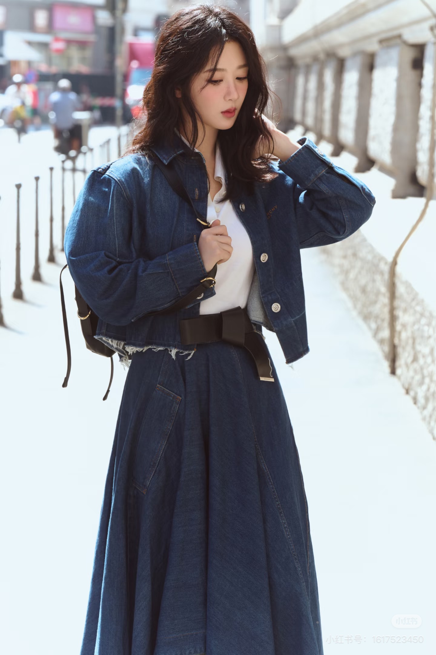 Giv 26fw cropped denim shirt jacket