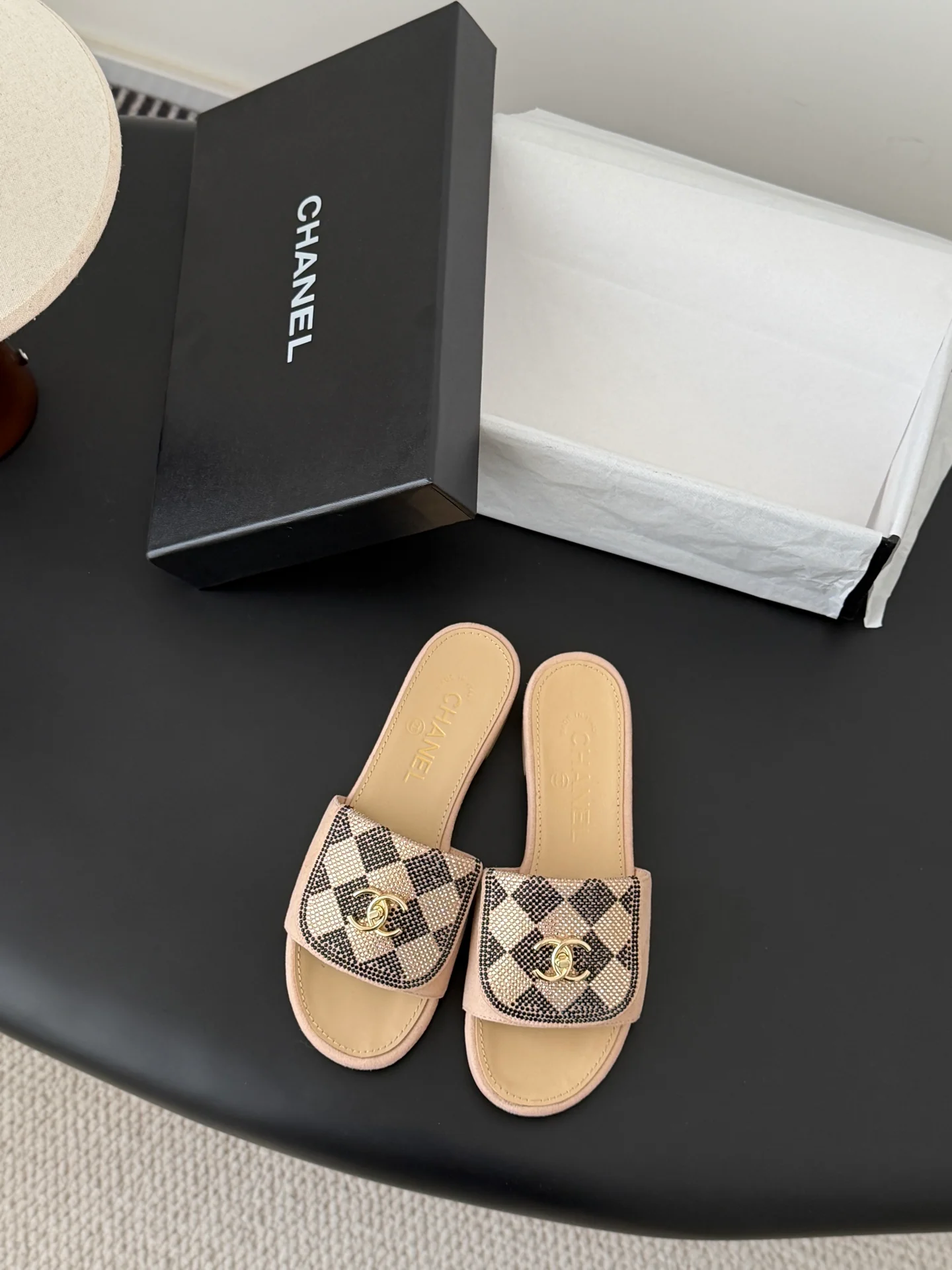 Chan 26ss rhinestone-embellished sandals