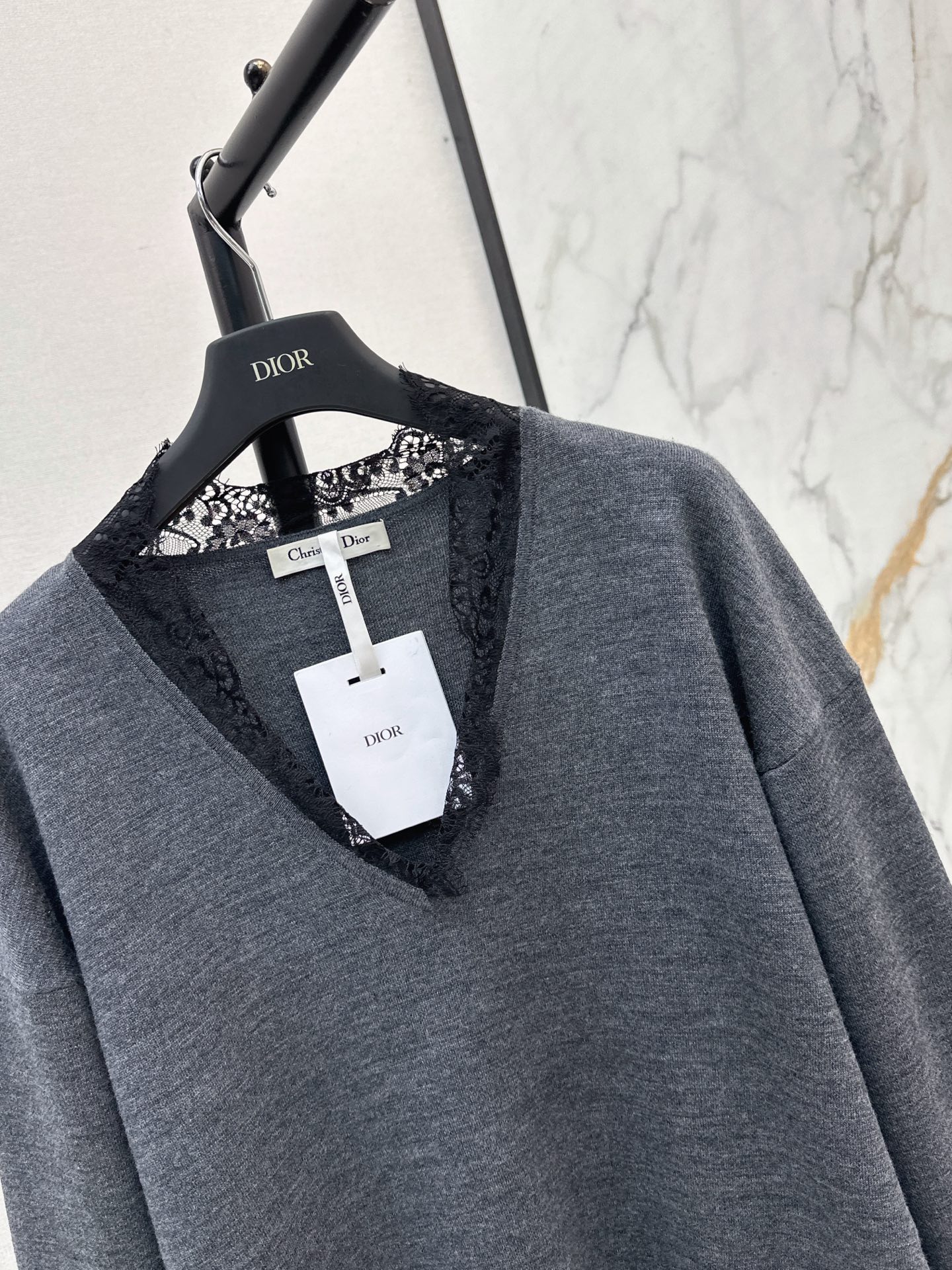 CD 26fw lace contract sweater