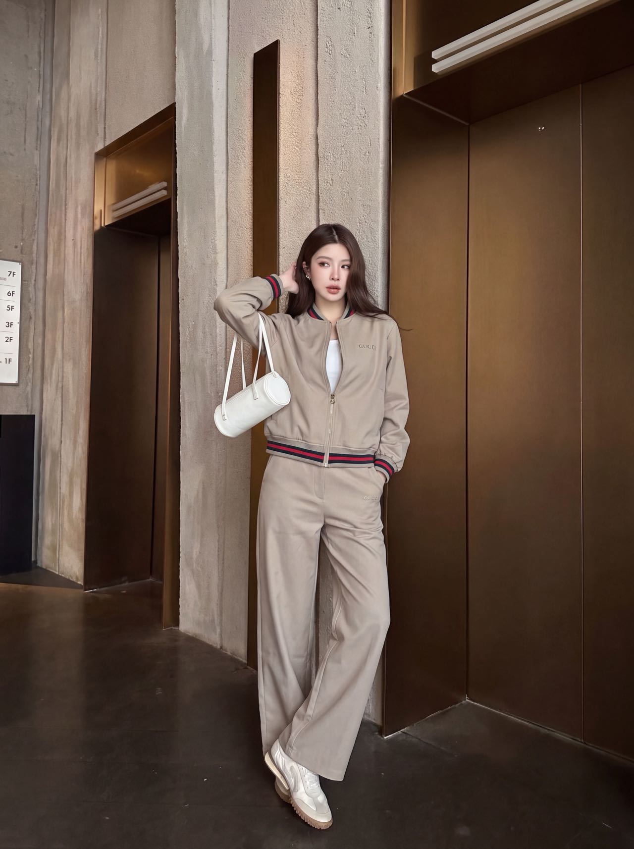 Guc 26fw zipper jacket pants sets
