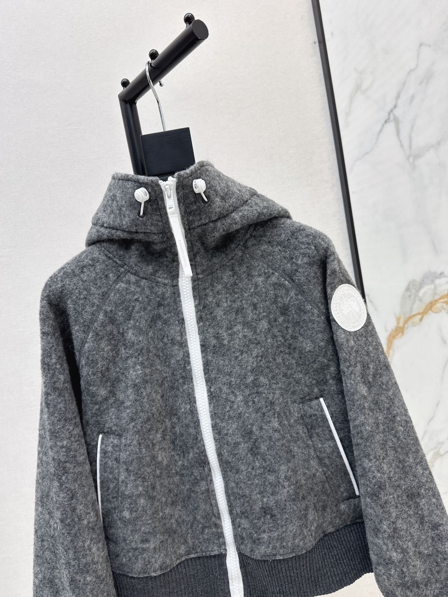 Can 26ss wool hooded jacket