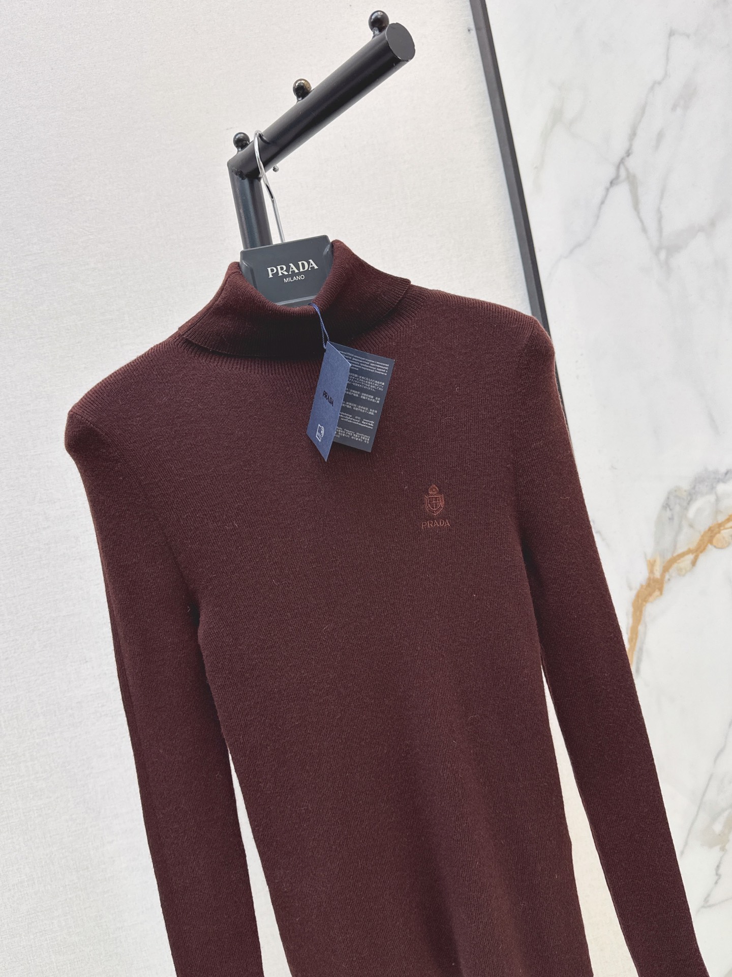 Pra 26fw knit high neck basic tee