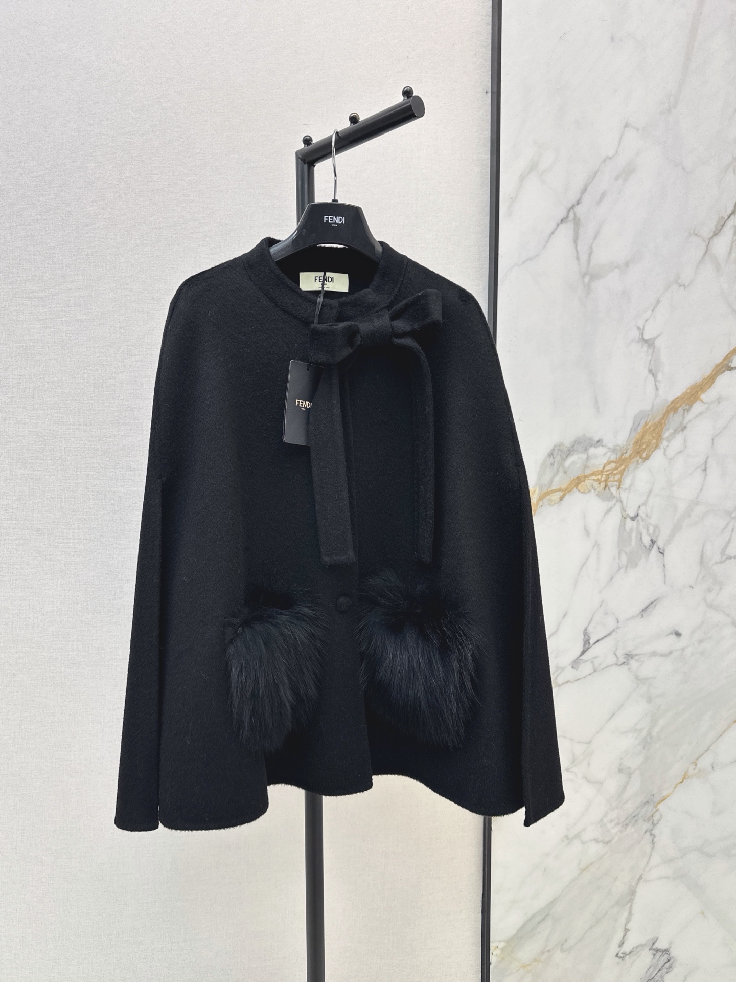 Fen 26fw woolen cape jacket
