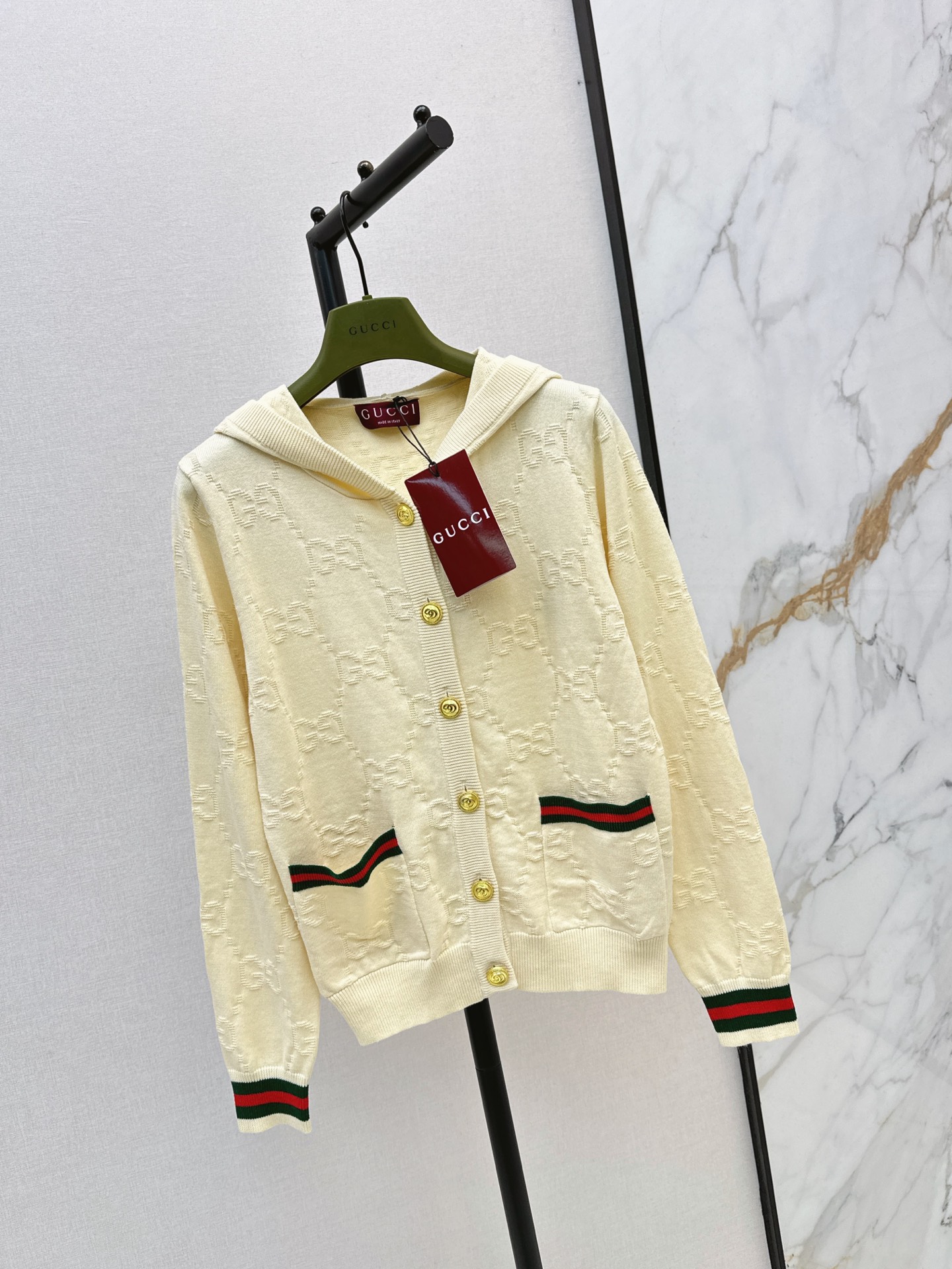 Guc 26fw hooded knit cardigan