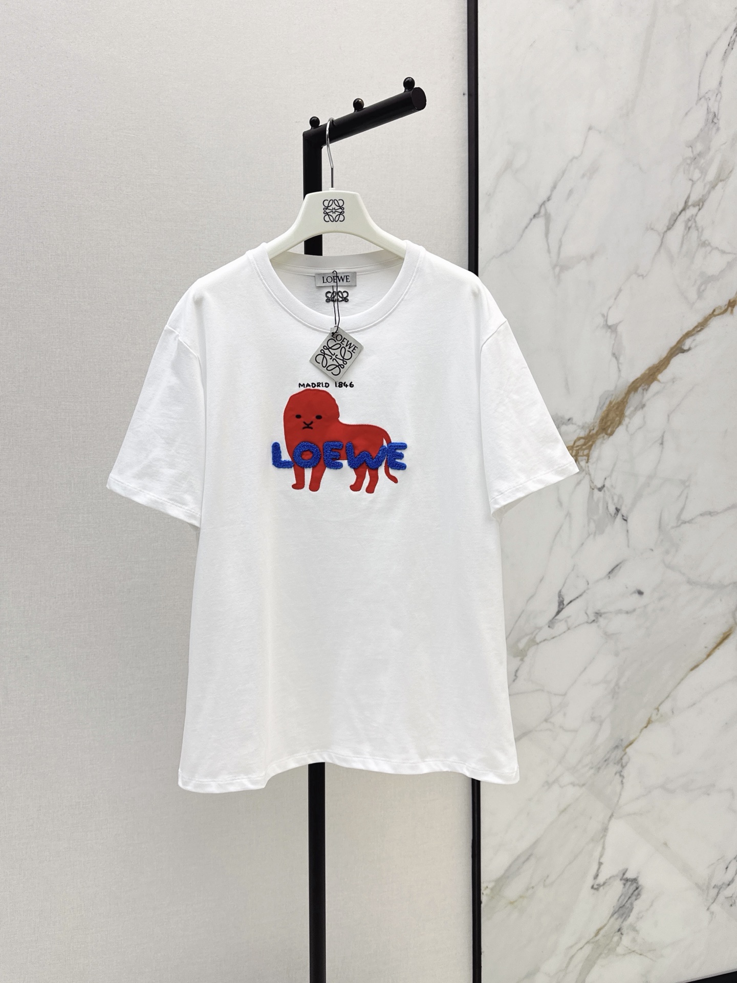 Loe 26ss print embroidery t-shirt
