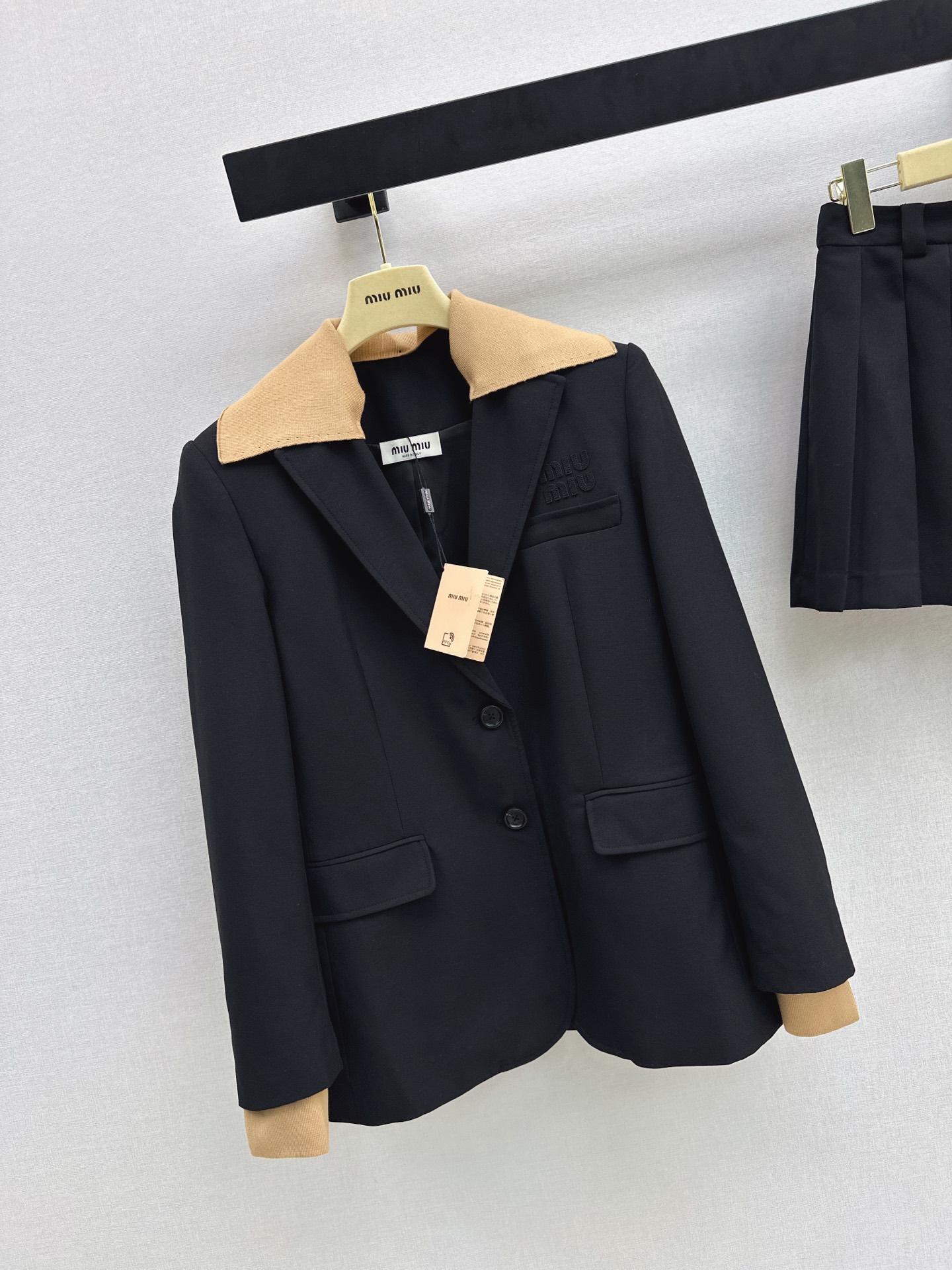 Miu 26fw knit collar blazer