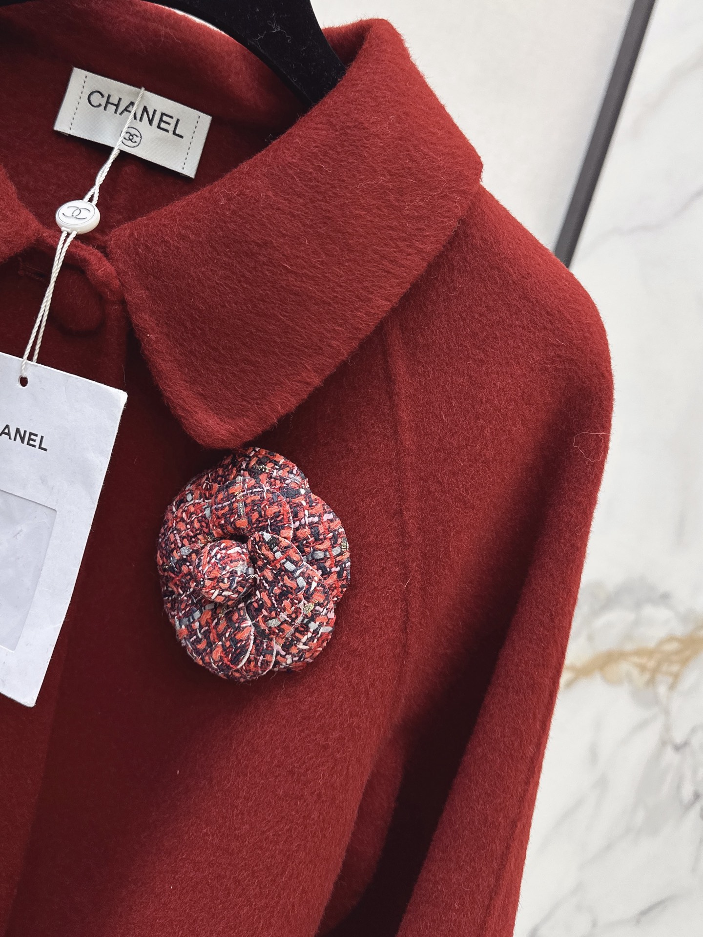 Chan 26fw 3d floarl belted overcoats