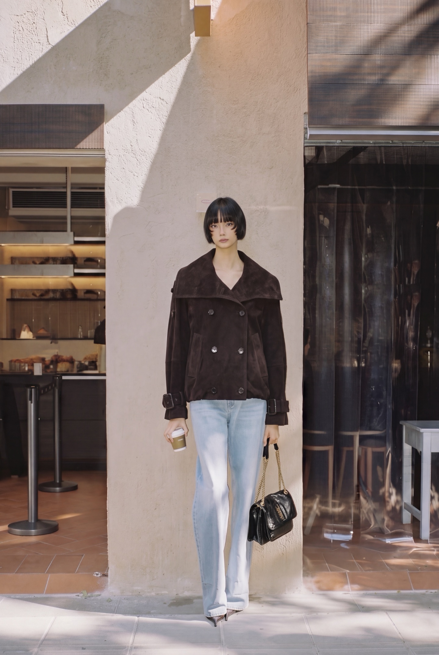 Sain 26fw suede fleece leather jacket