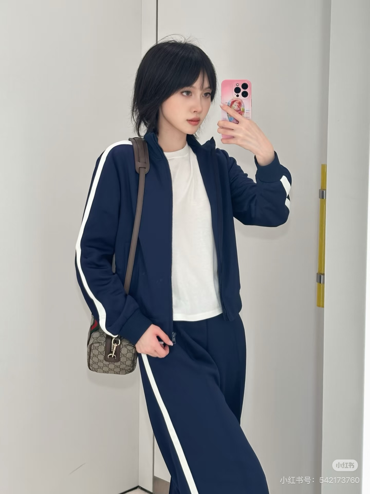 Guc 26fw zipper jacket vest pants sets