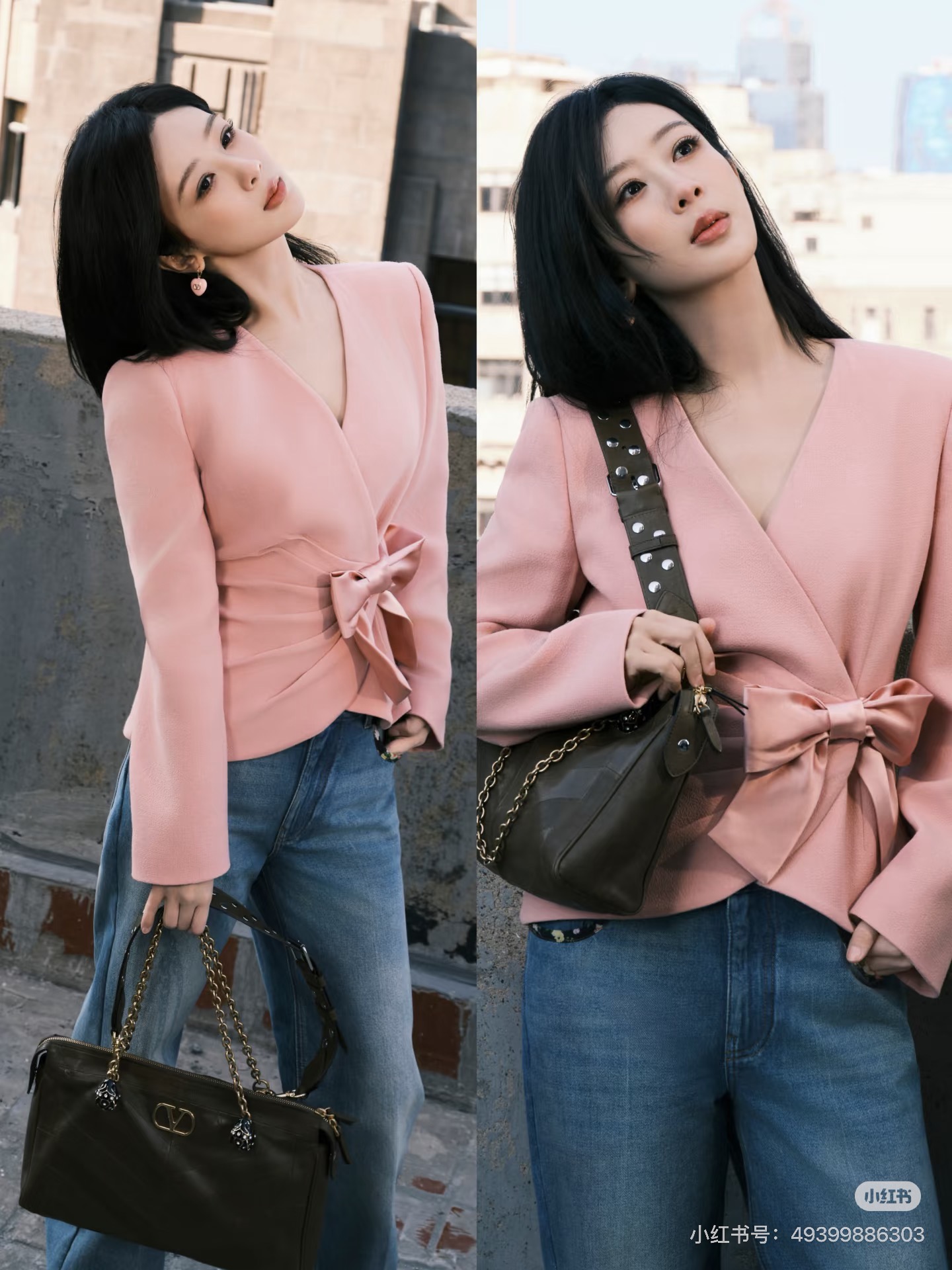 Valen 26fw V-Neck Wrap Bow-Waist Jacket