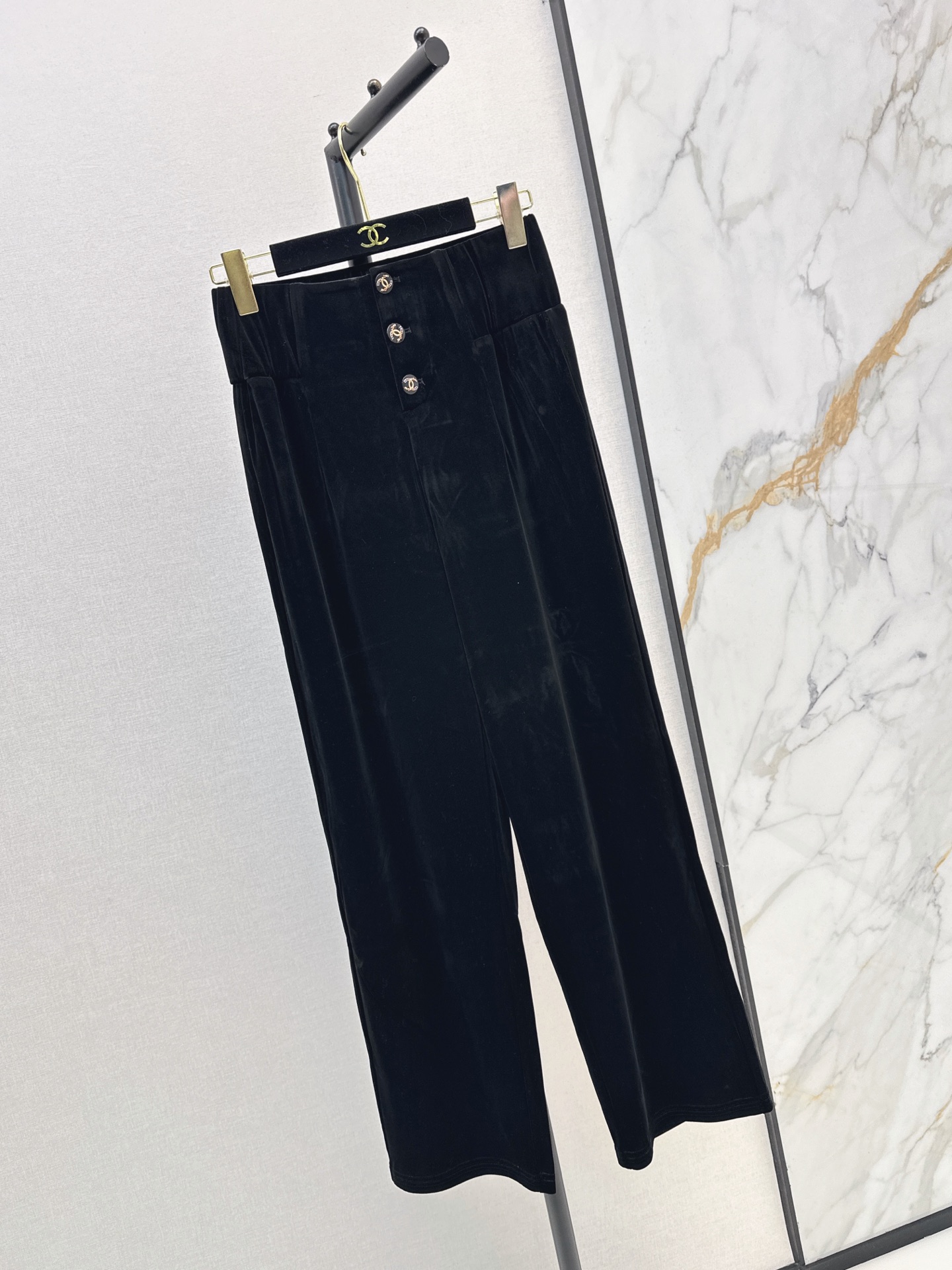 Chan 26fw velvet straight-leg pants