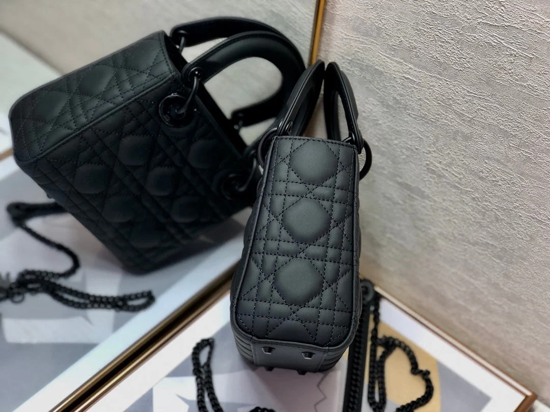 DO Mini Lady Bag Black Ultramatte Cannage Calfskin