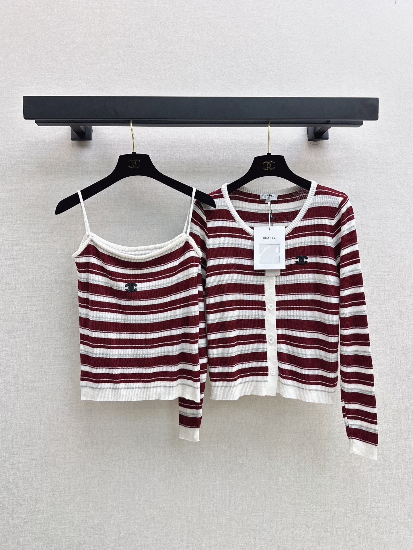 Chan 26fw knit camisole cardigan sets