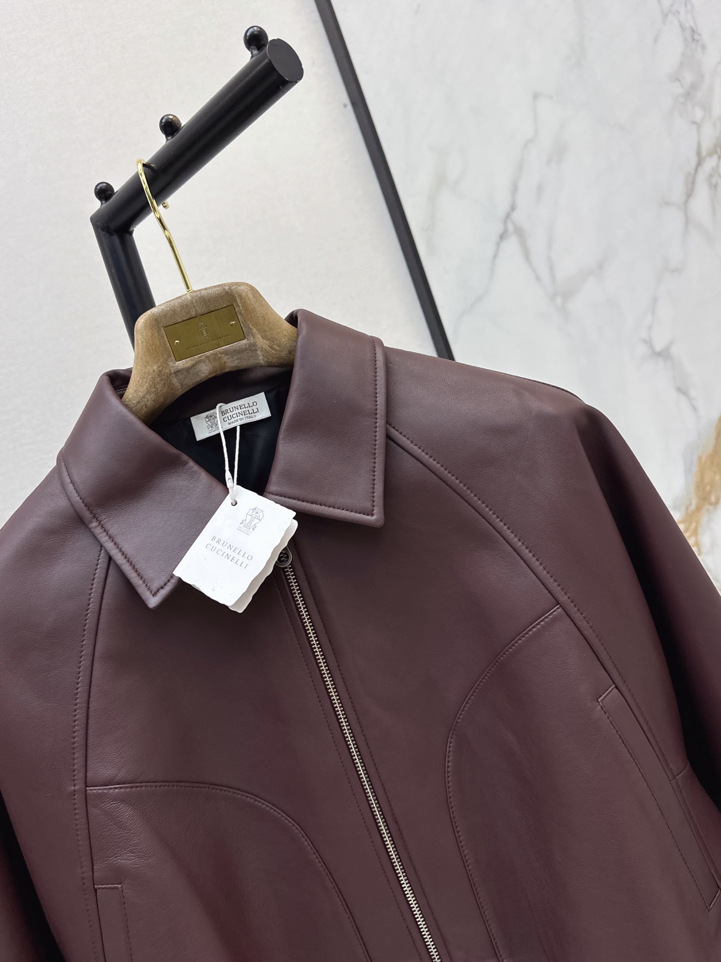 Brun 26fw leather jacket