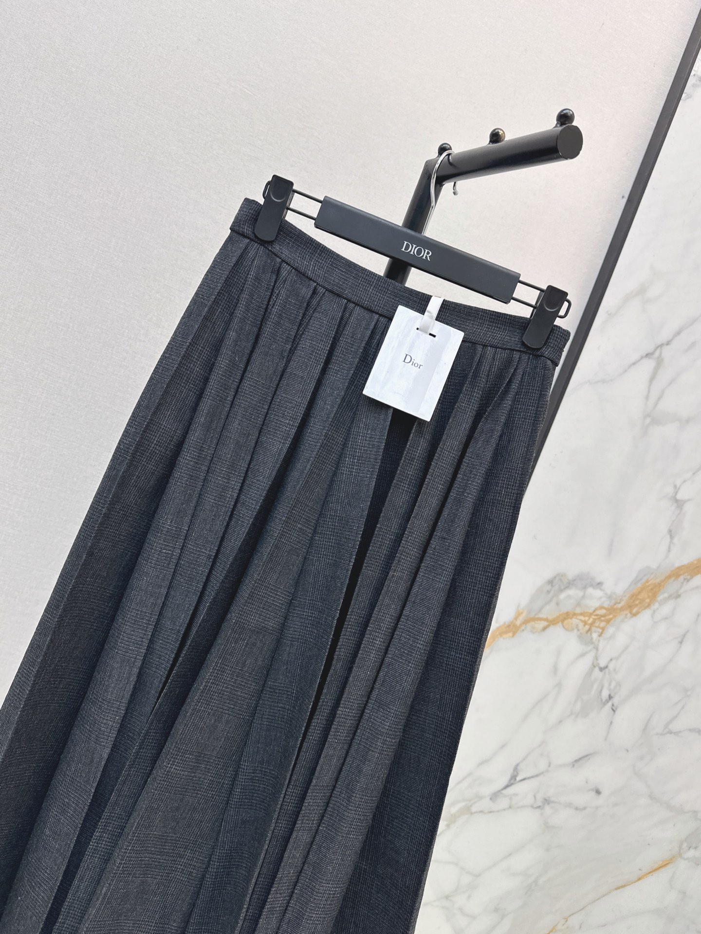CD 26fw check pleated skirt