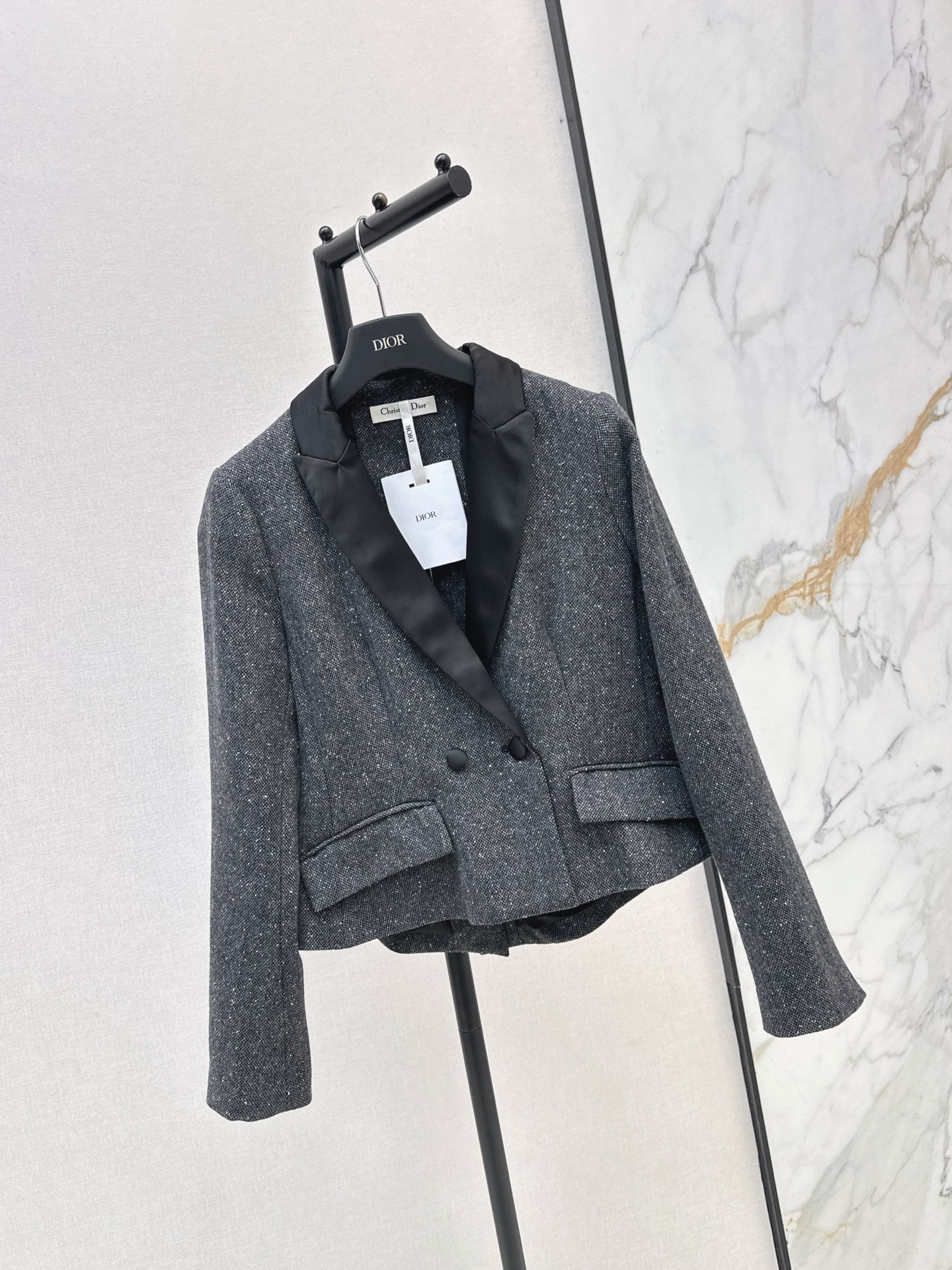 CD 26fw lady shimmer cropped blazer