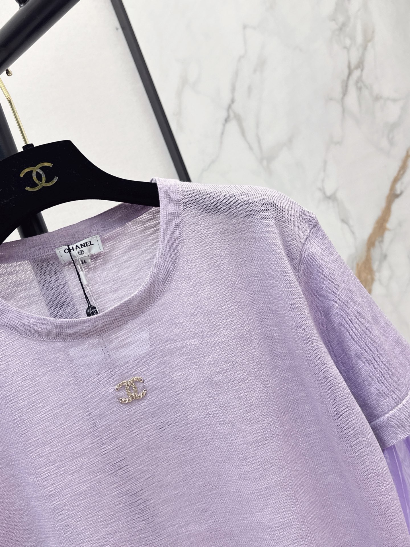 Chan 26ss 2in1 meash knitwear