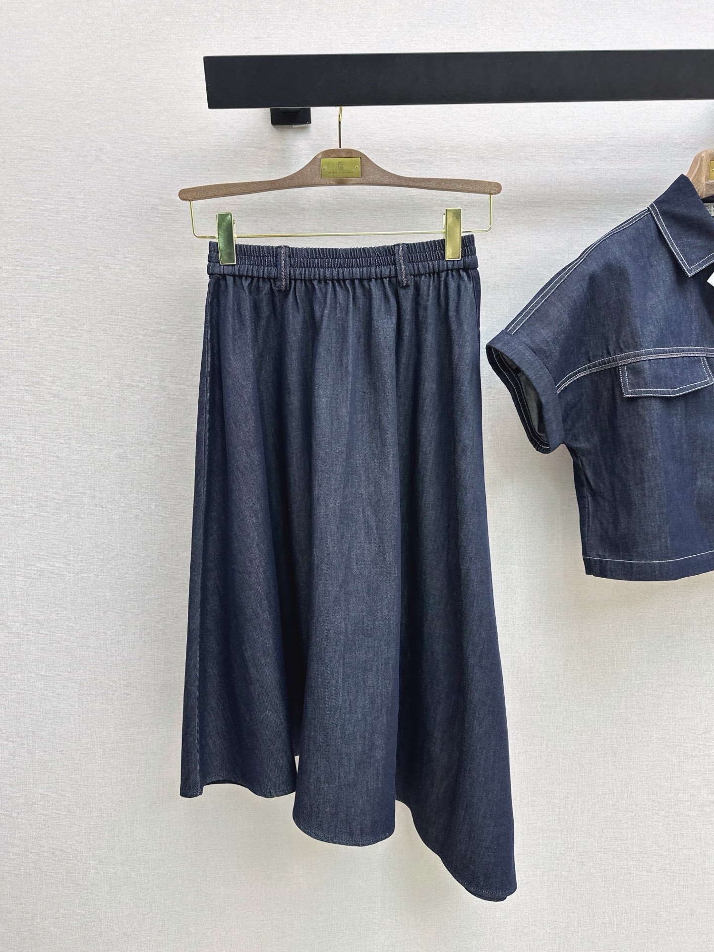 Brun 26ss denim shirt skirt sets
