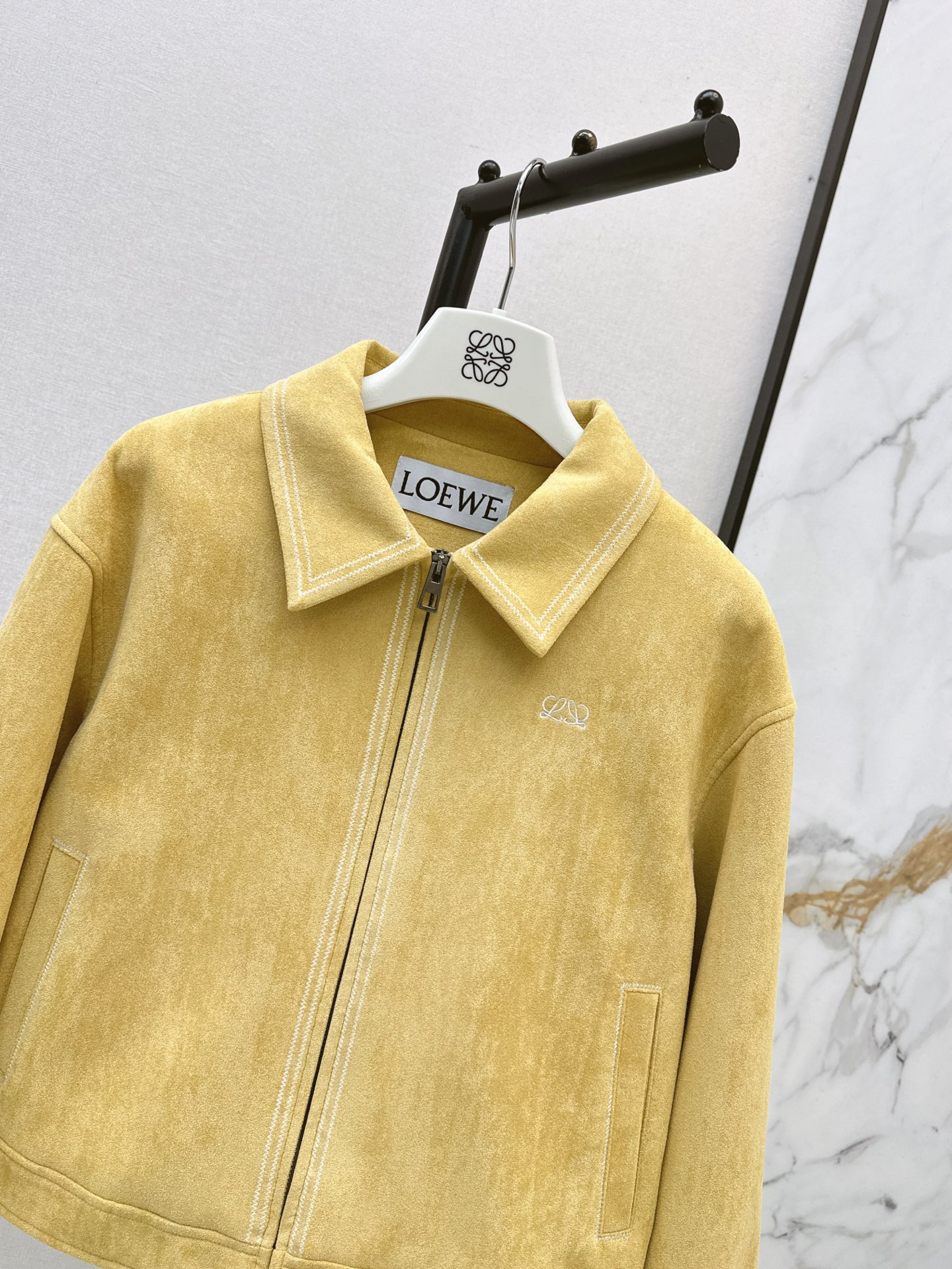 Loe 26fw suede-fleece jacket