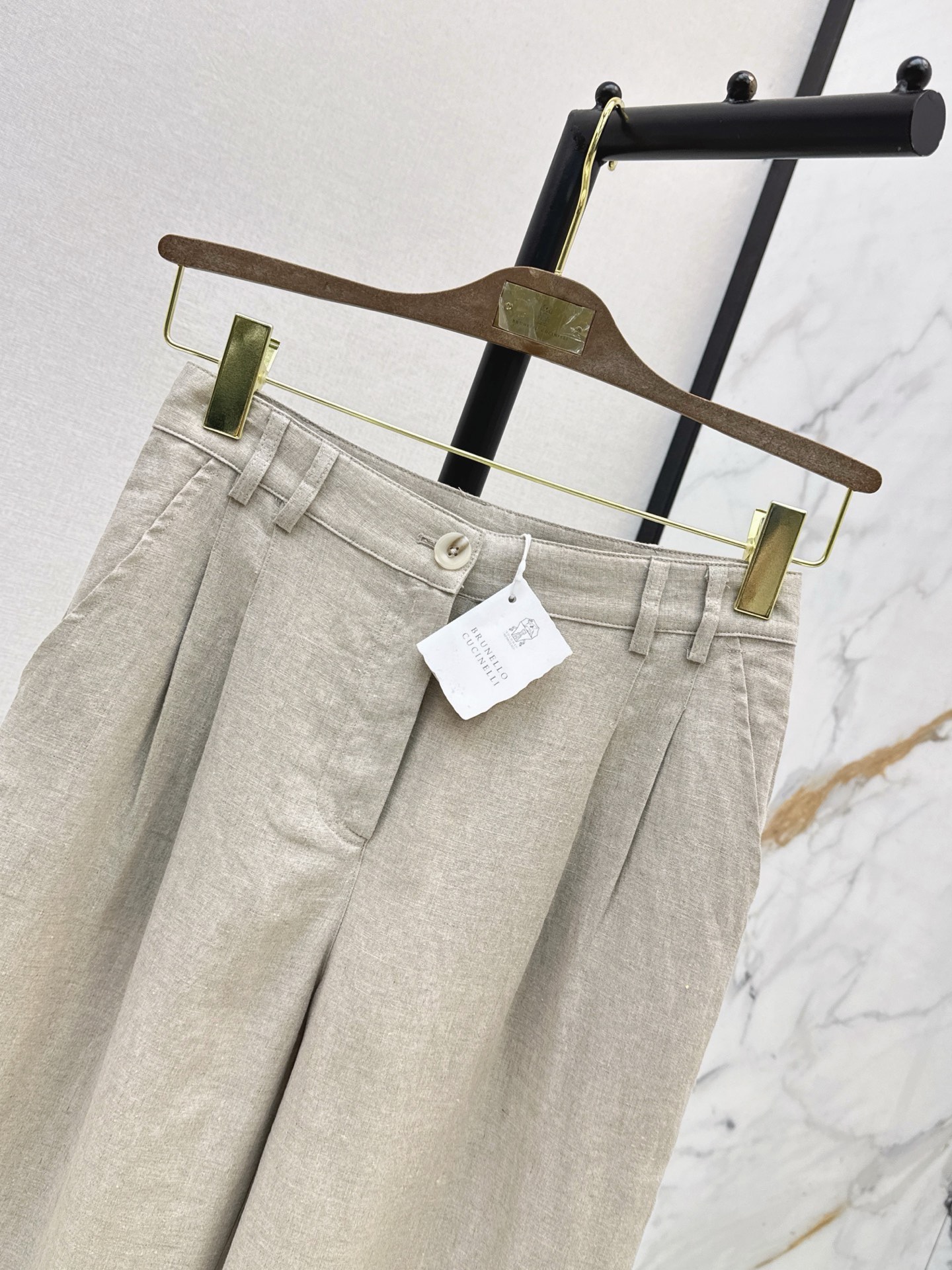 Brun 26ss linen straight-leg pants