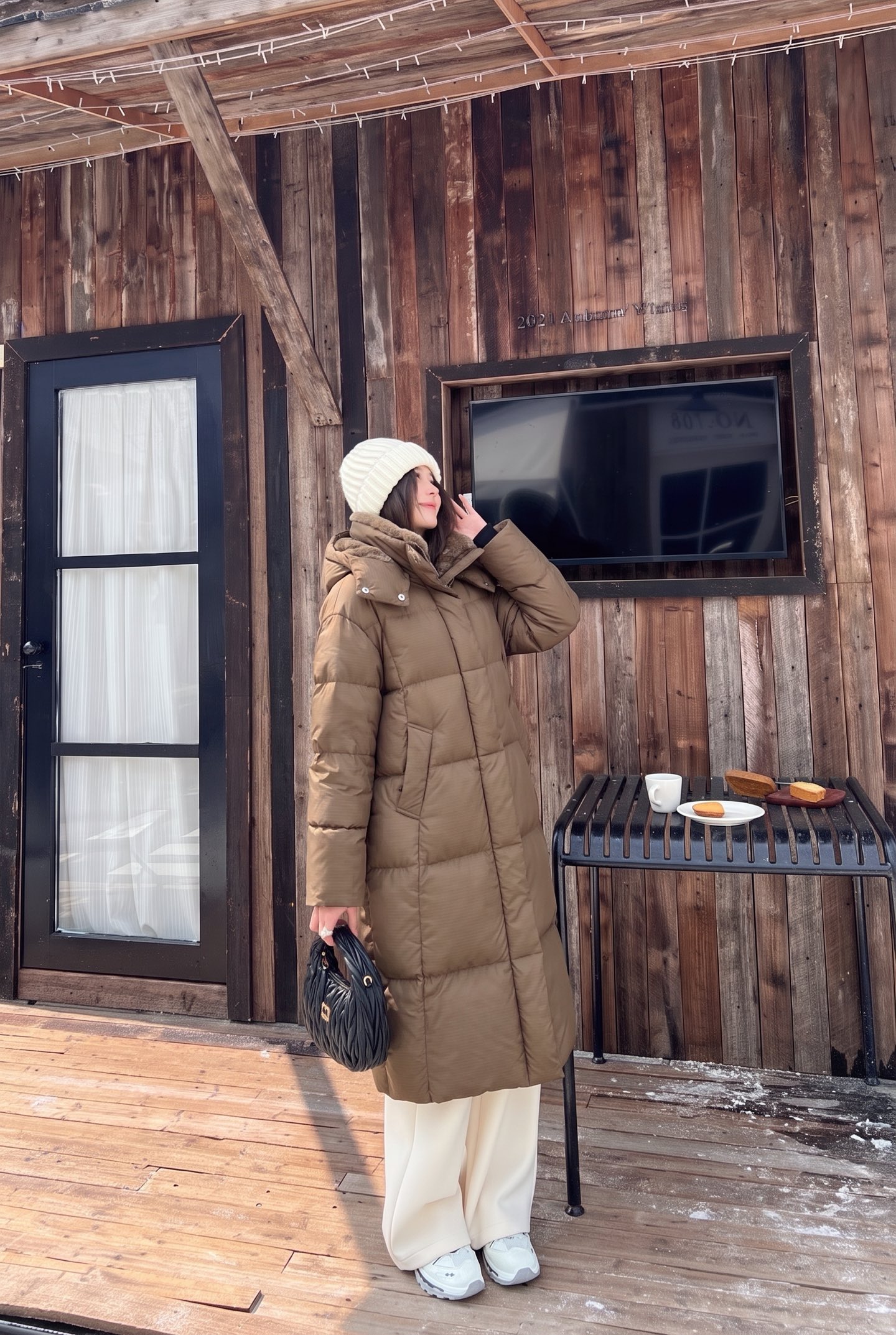 Pra 26fw hooded long down jacket