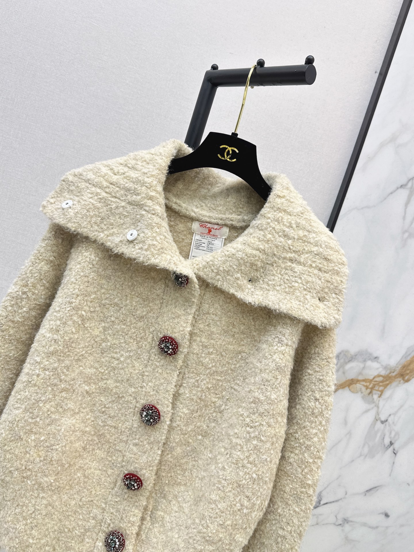Chan 26fw textured knit cardigan