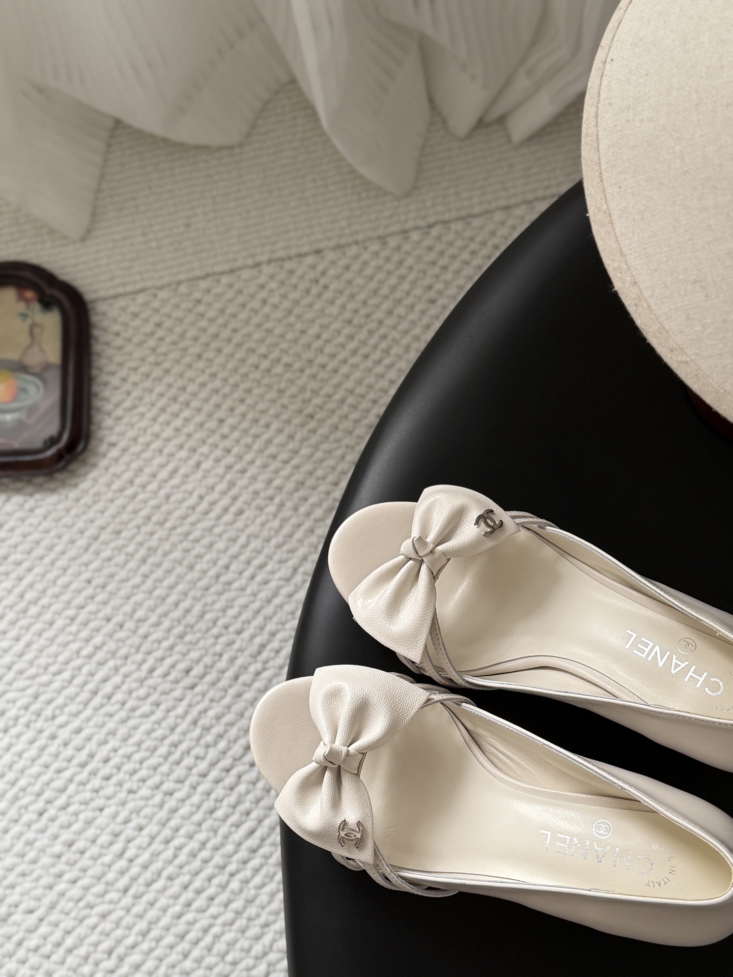 Chan 26ss peep toe heels