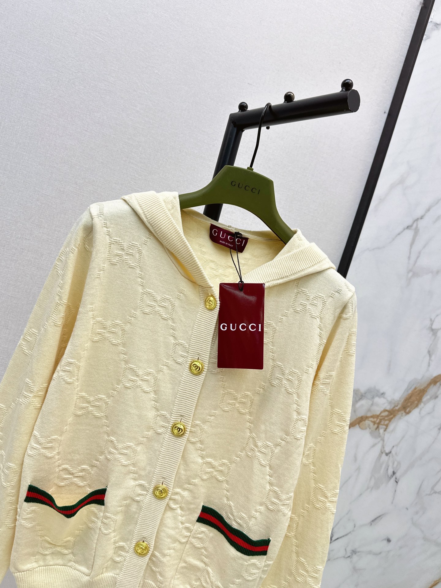 Guc 26fw hooded knit cardigan