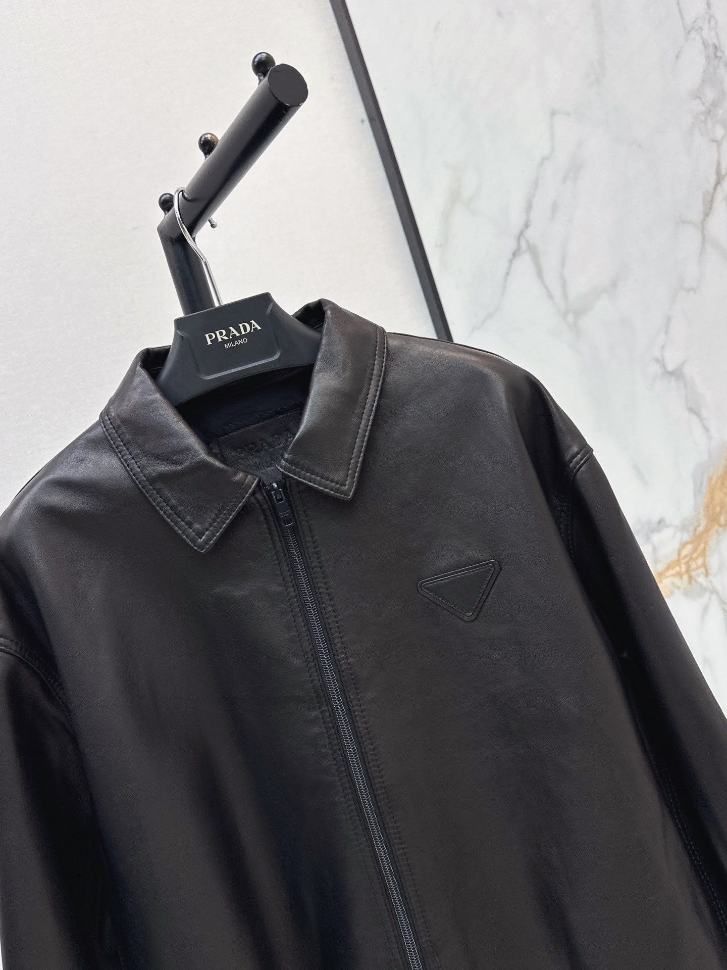 Pra 26fw leather jacket