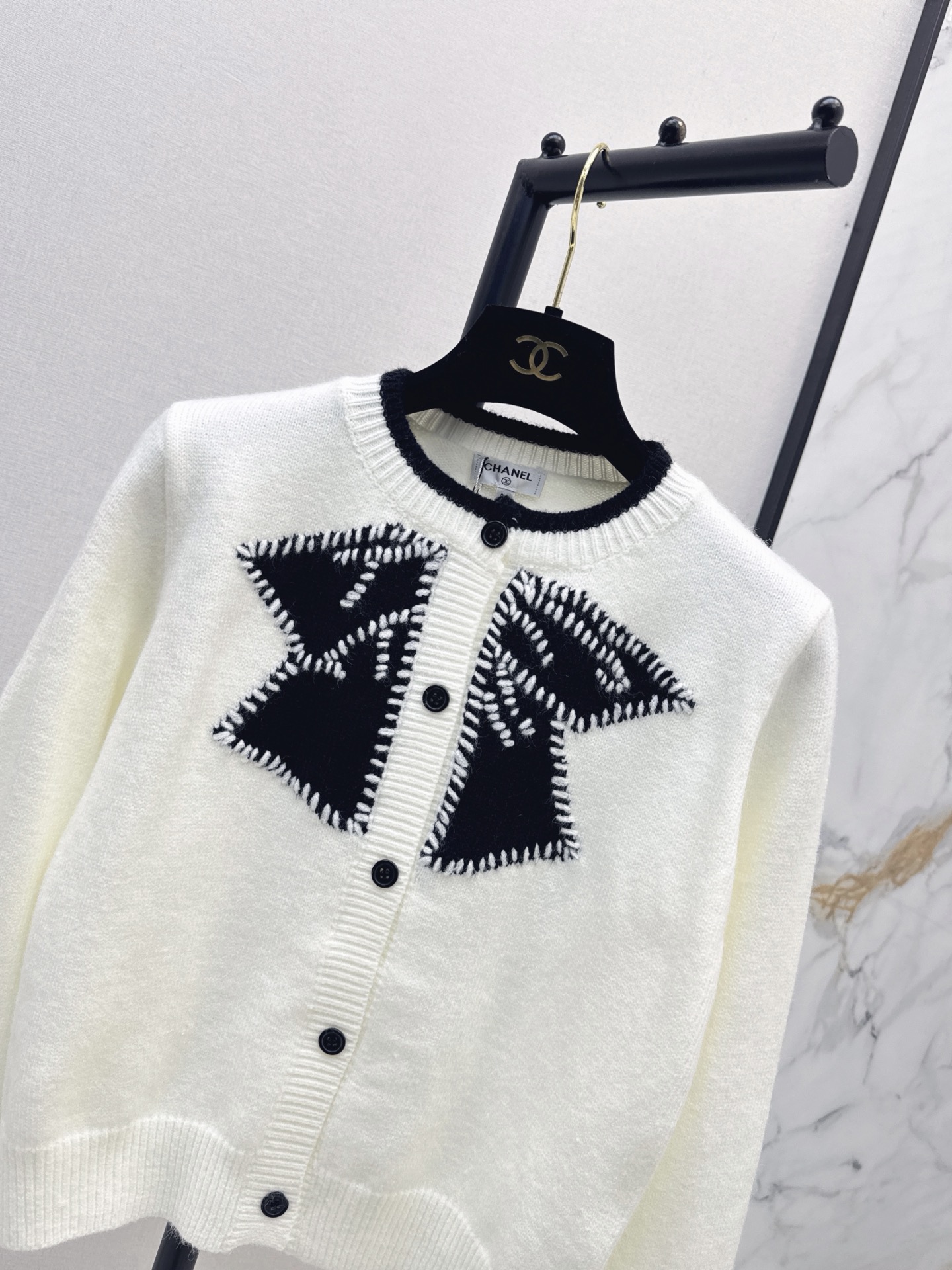 Chan 26fw bow knit cardigan