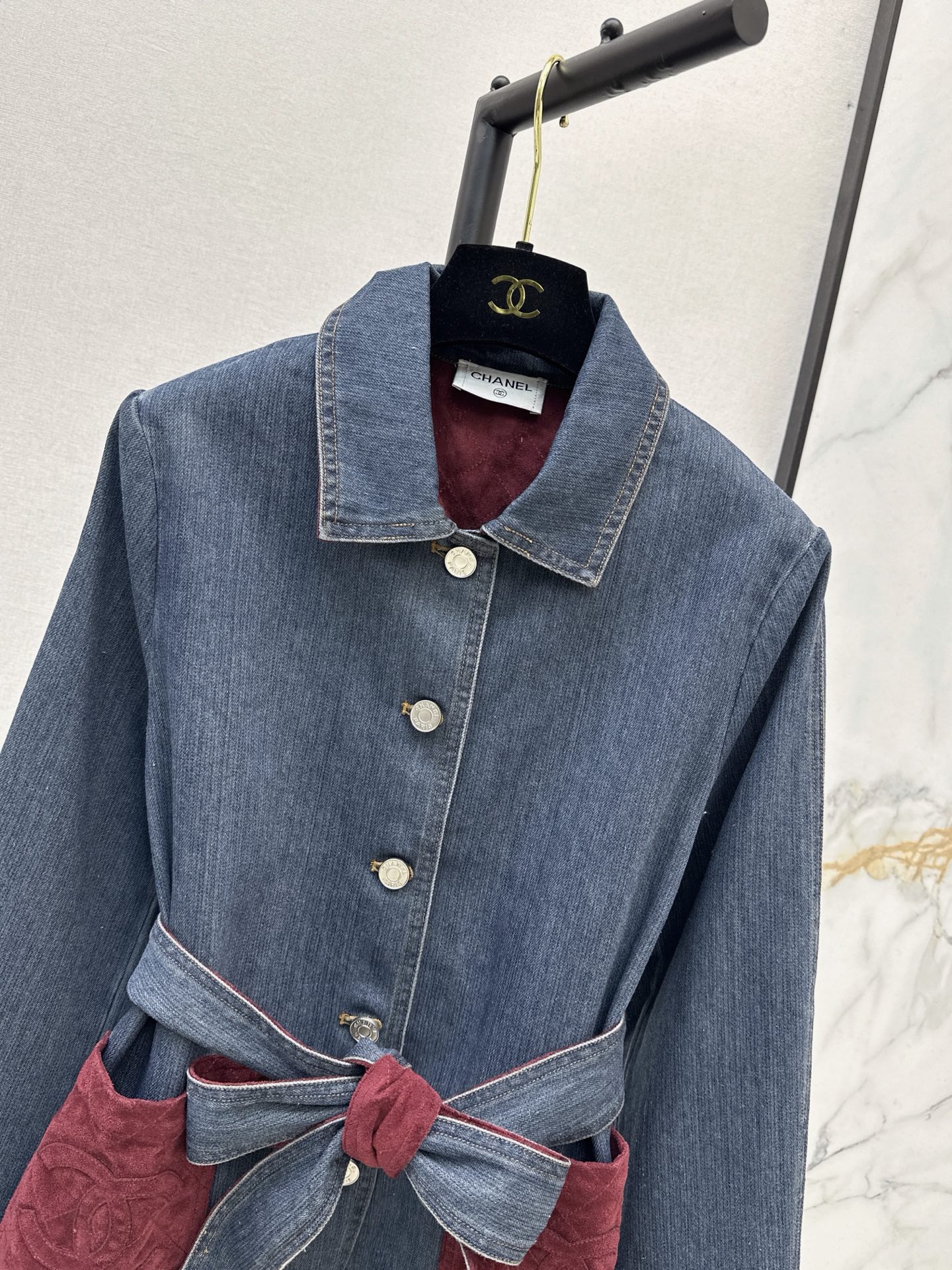Chan 26fw belted denim jacket