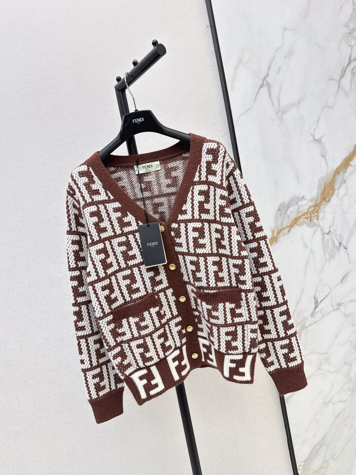 Fen 26fw jacquard cardigan