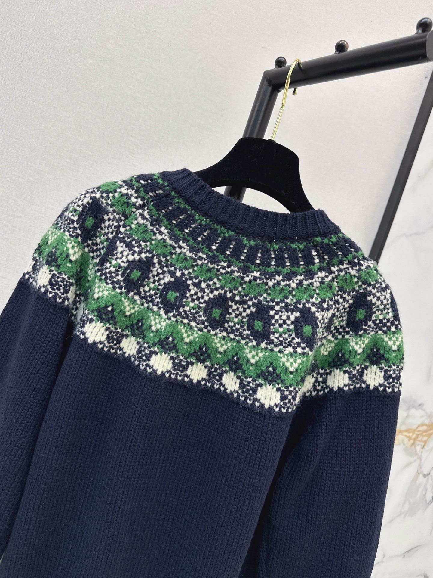 Chan 26fw fair isle knit cardigan