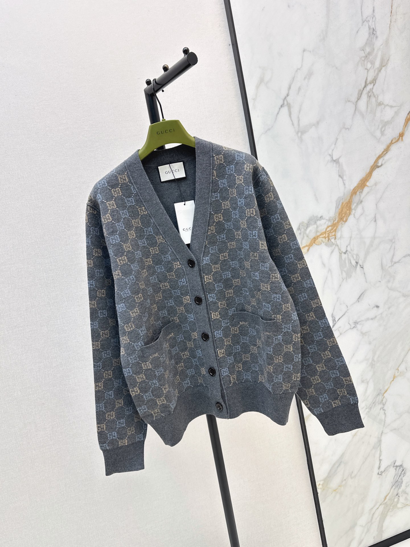 Guc 26fw jacquard cardigan