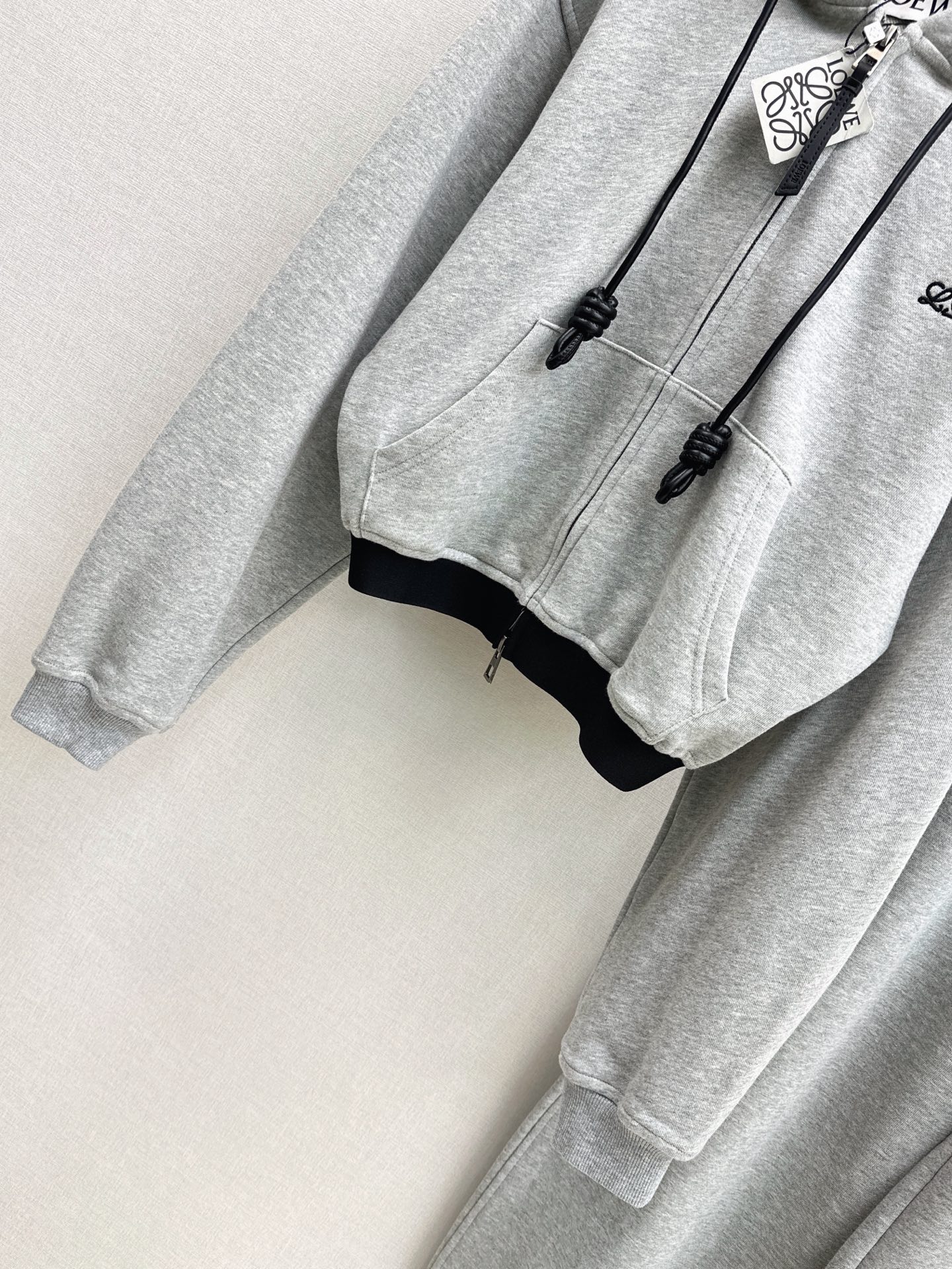 Loe 26fw hooded jacket wide-leg pants sets