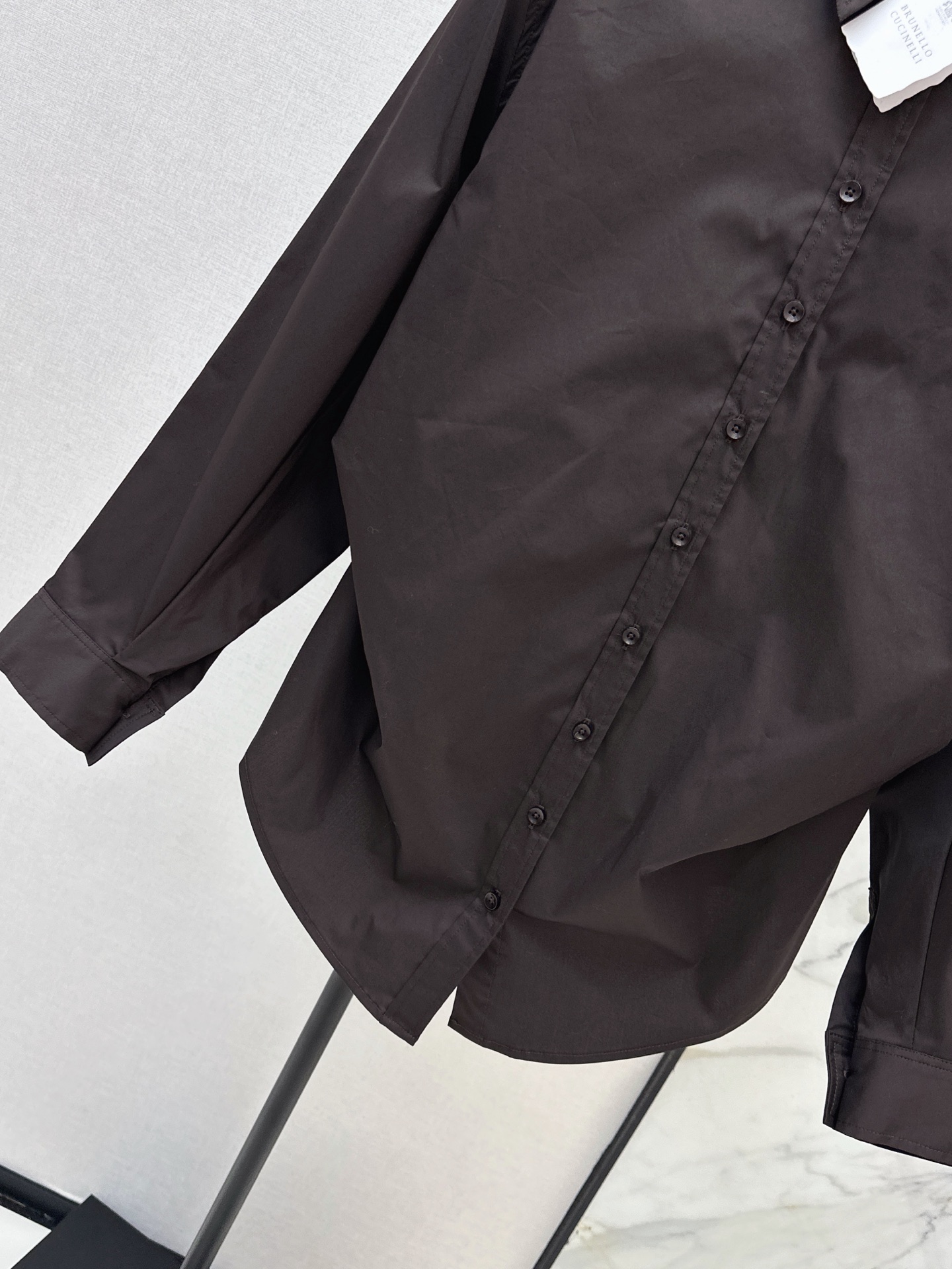 Brun 26fw asymmetric layered shirt