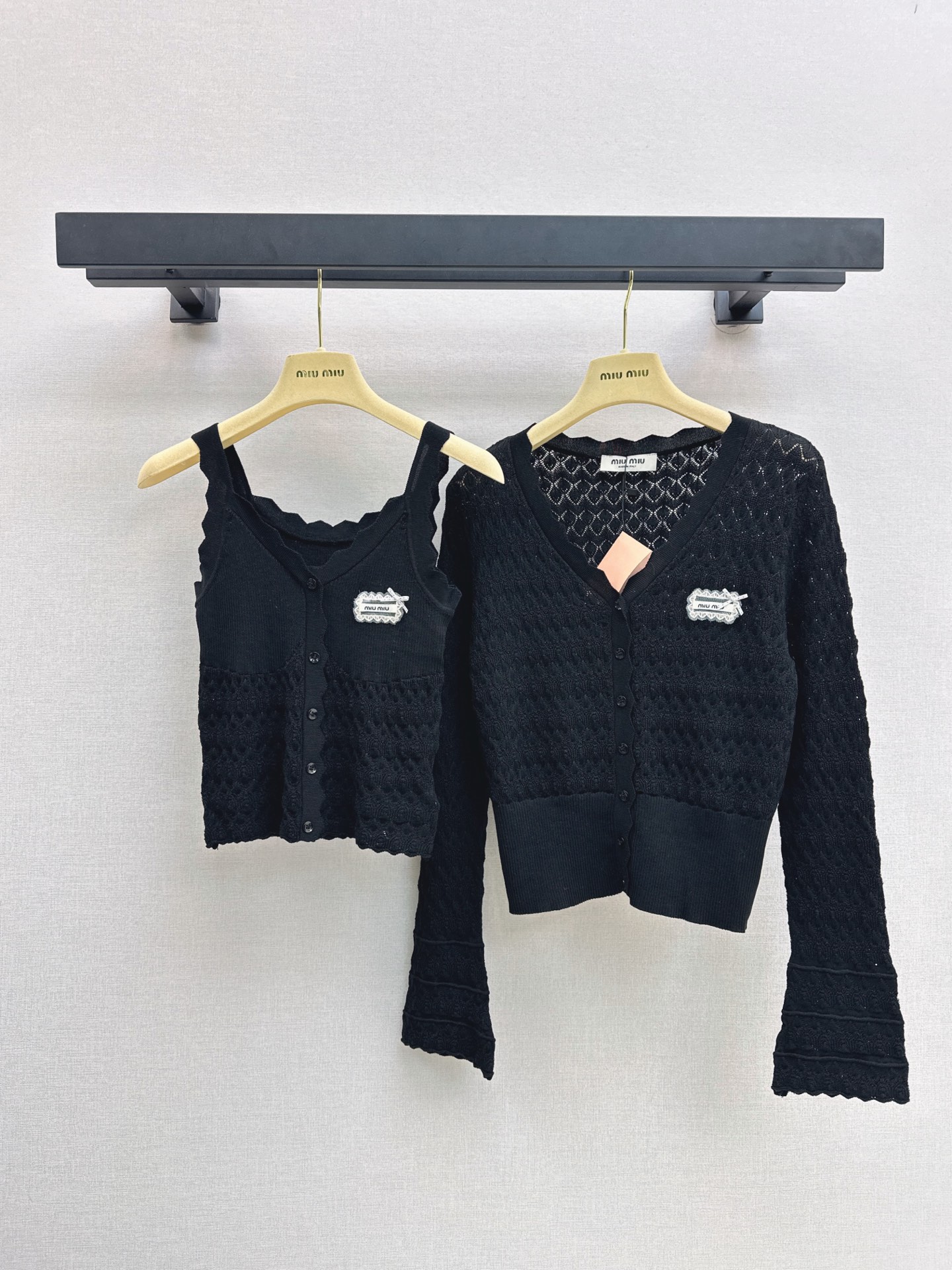 Miu 26fw knit vest cardigan sets