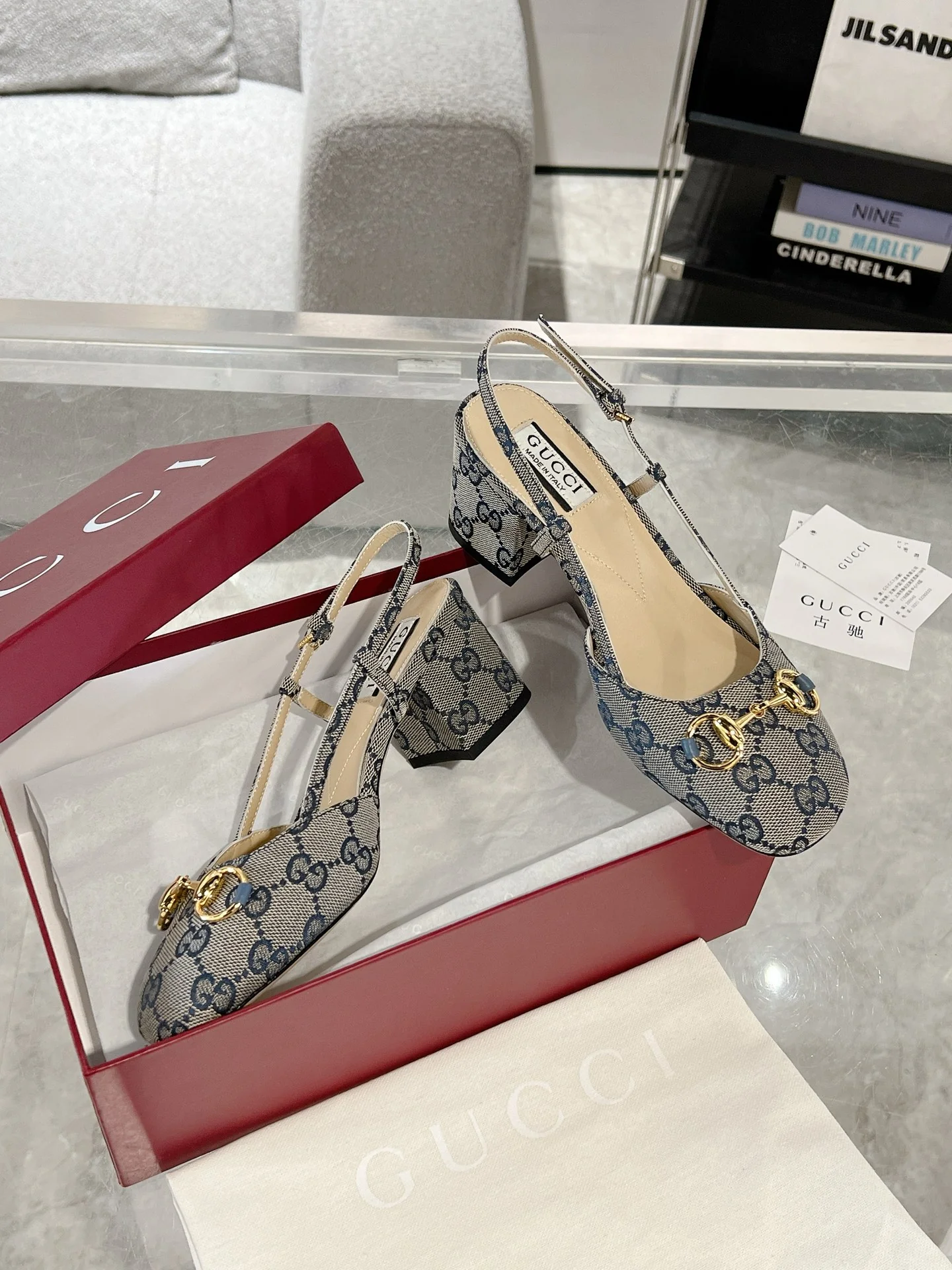 Gucc 25fw slingback chunky heels
