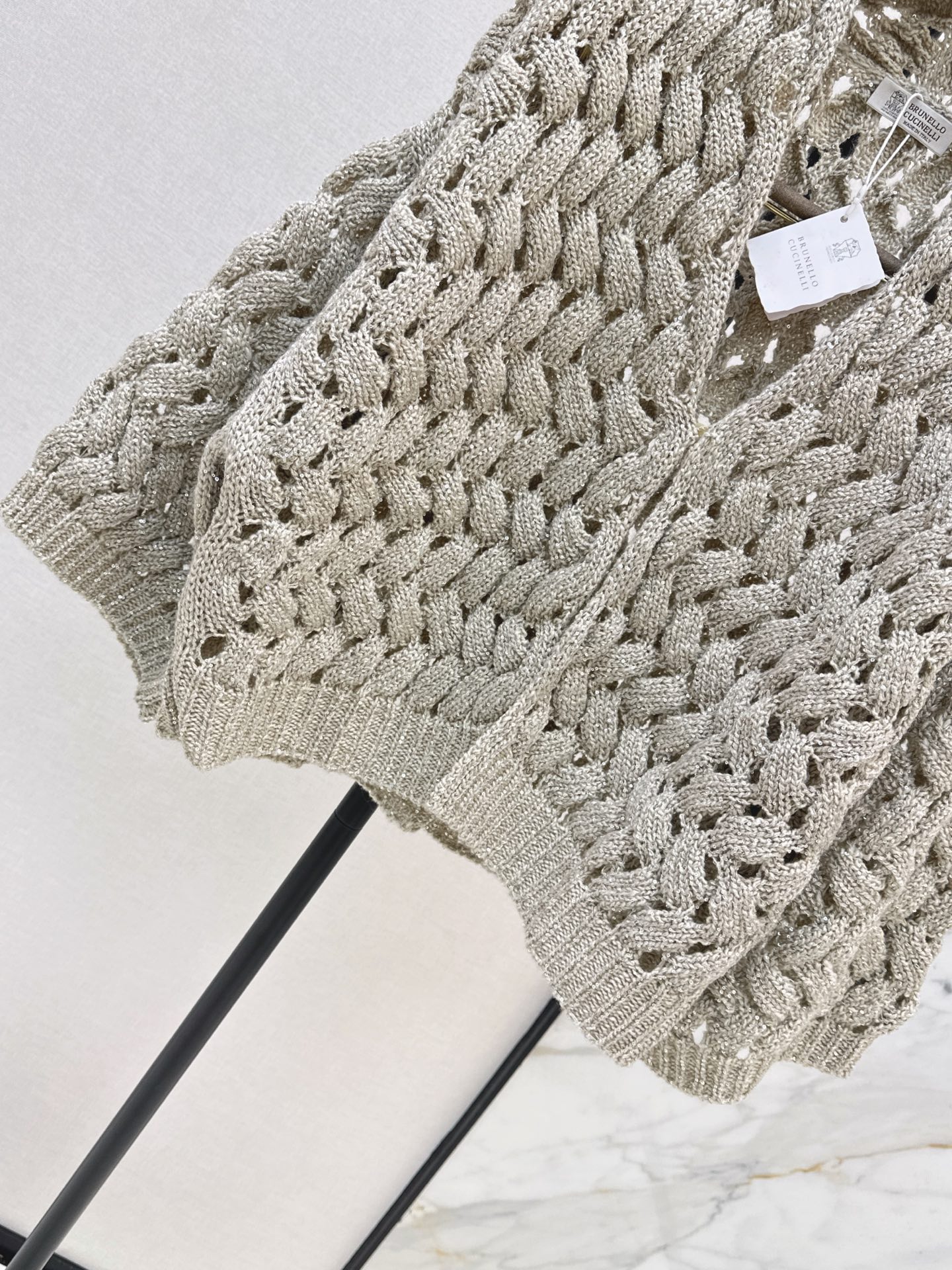Brun 26fw hollow knit cardigan