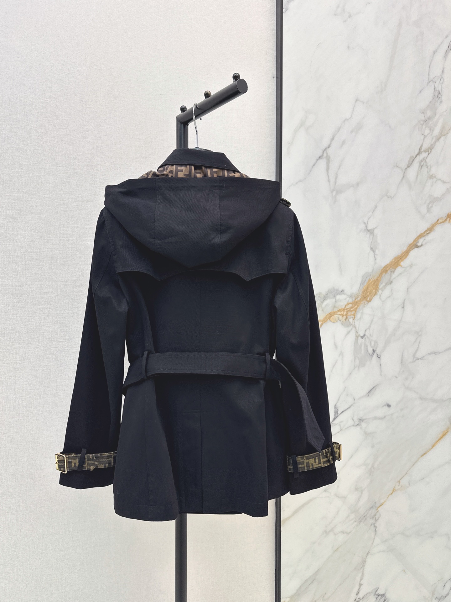 Fen 26fw hooded belted trench coats