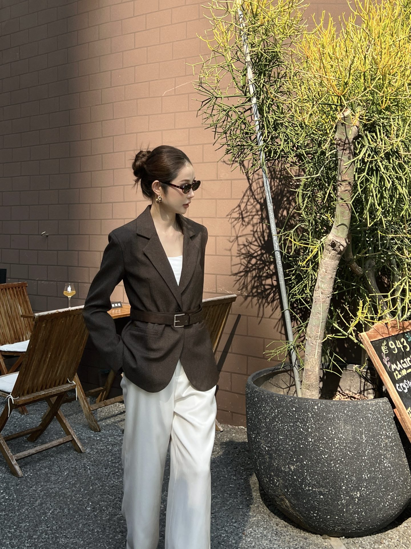 Max 26fw belted blazer